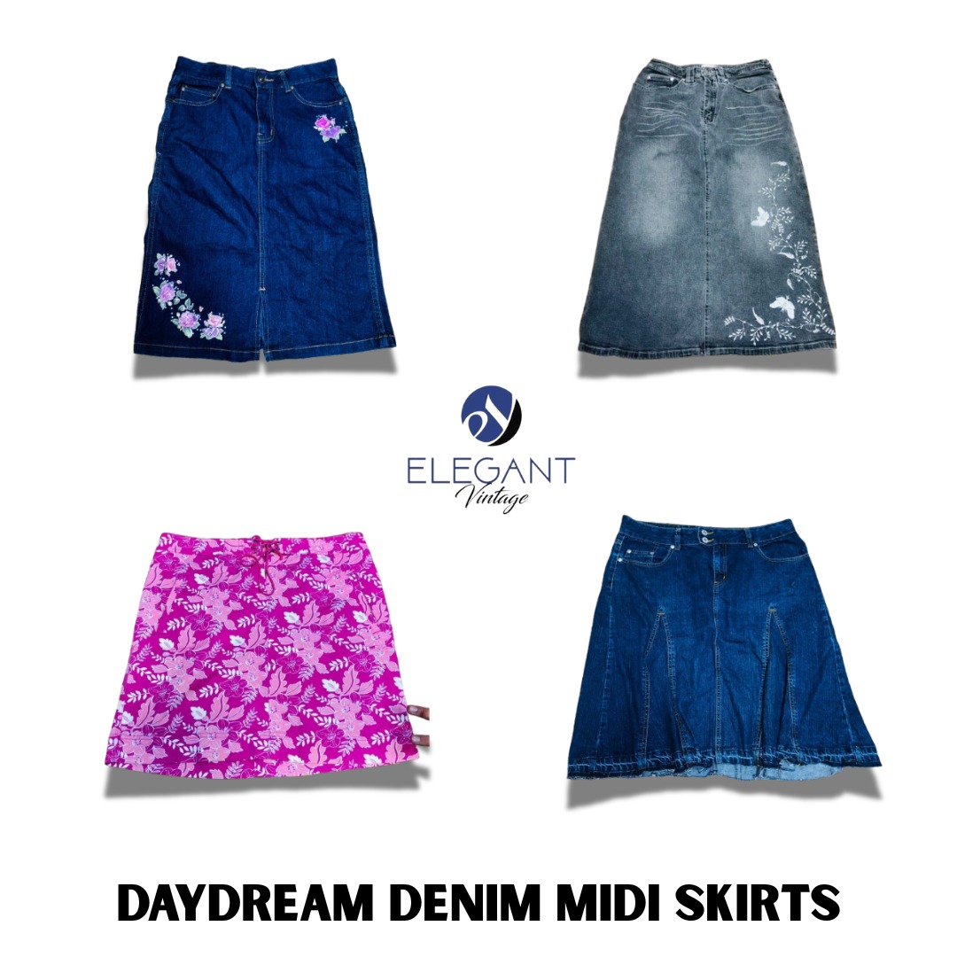 Jupes midi en denim Y2K Daydream - EV1062