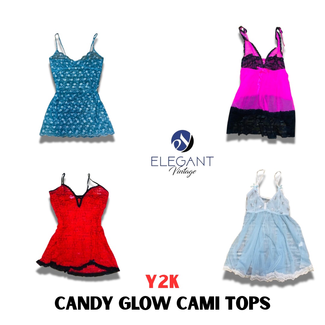 Y2K Candy Glow Cami Tops - EVM1076