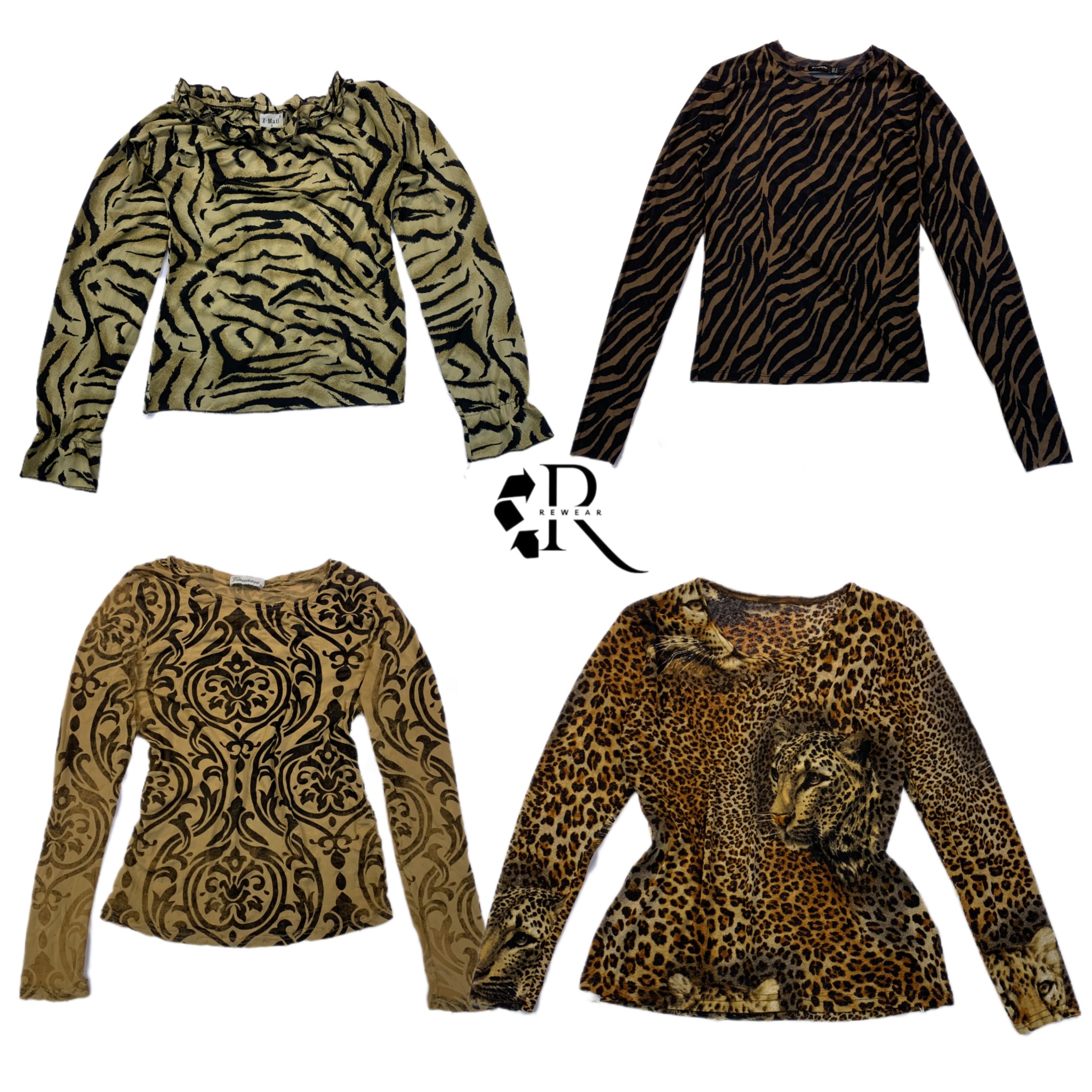 Y2K Wild Grace Tiger Print Full Sleeve Top RW-1270