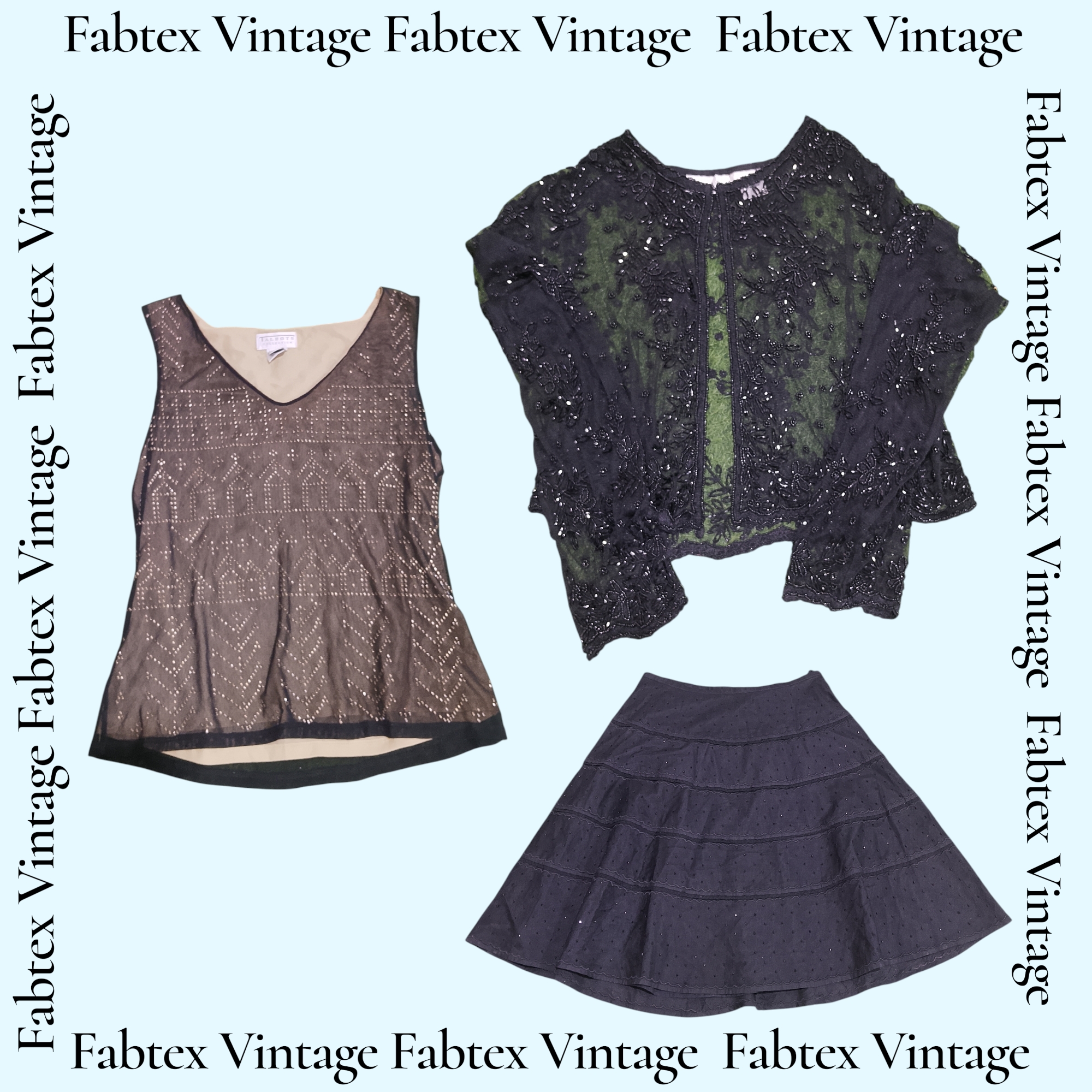 (FV-644) Y2K Black Aesthetic Beaded Party Mix Bundle