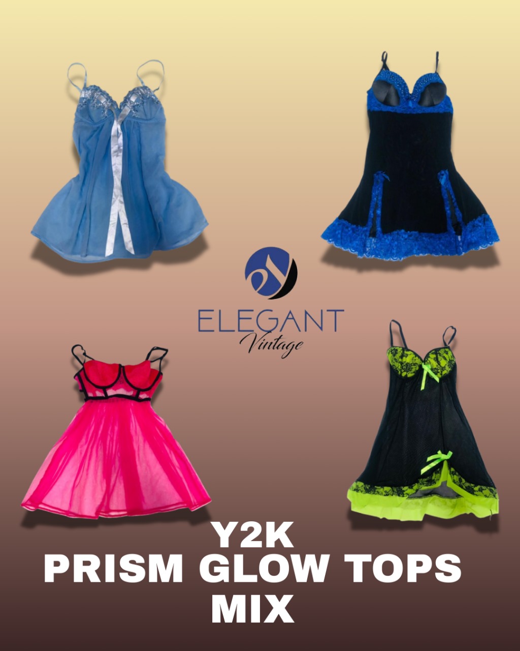 Y2K Prism Glow Tops Mix - EV1310