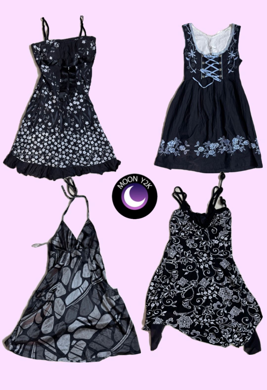 Y2K Gothic schwarze Kleider (M-811)