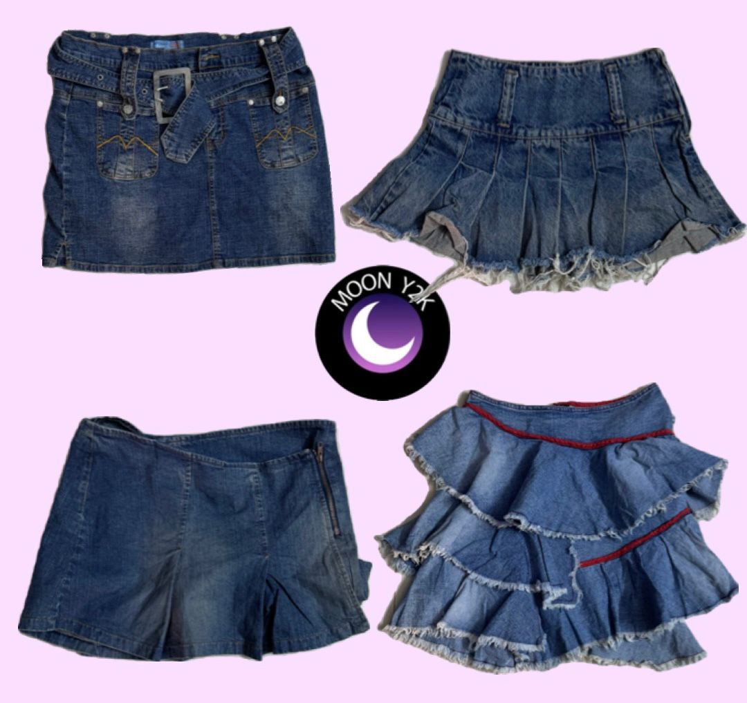 Gonne in denim mini uniche Y2K (M-813)