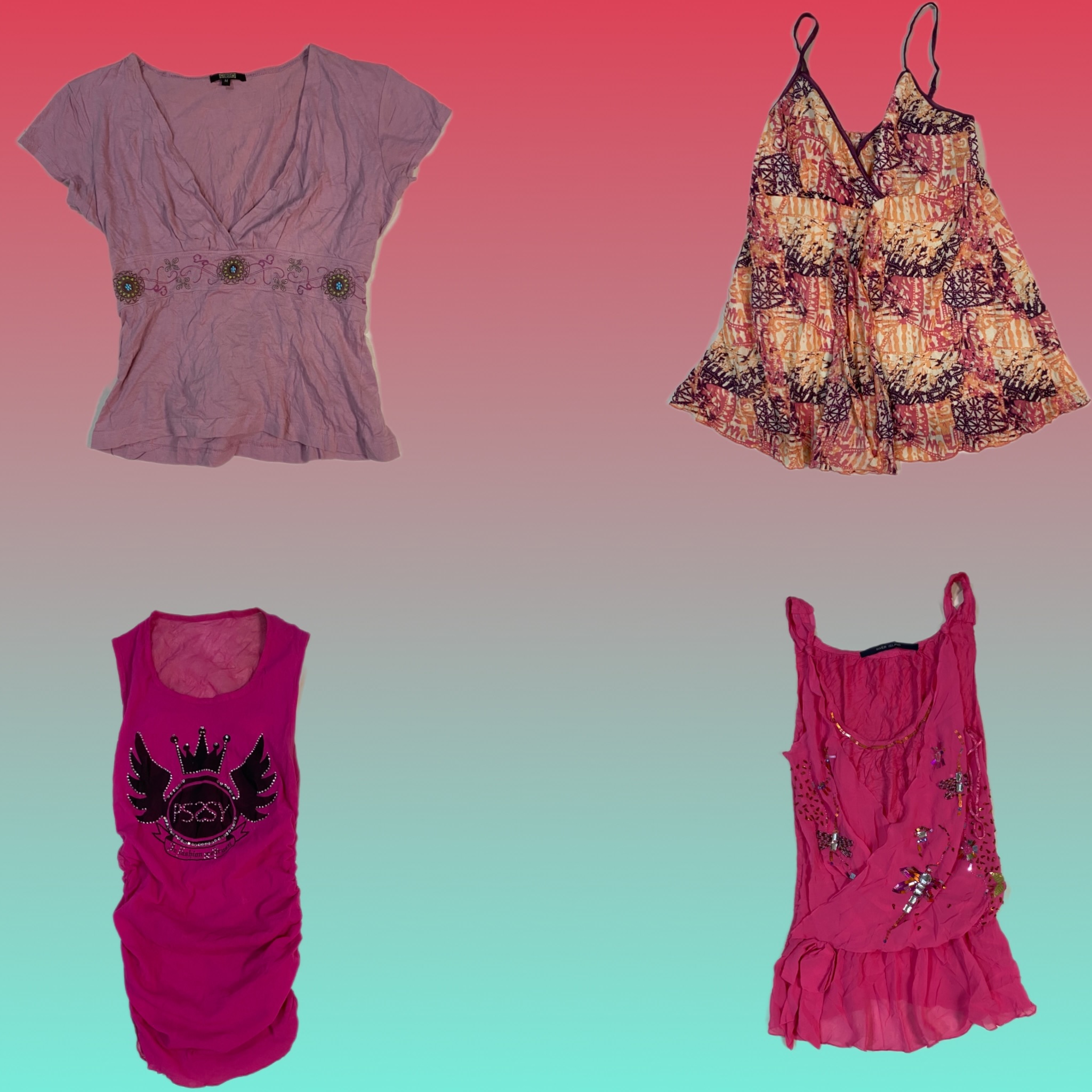 Y2K Barbie Bibe Cami Tops (TS-1681)