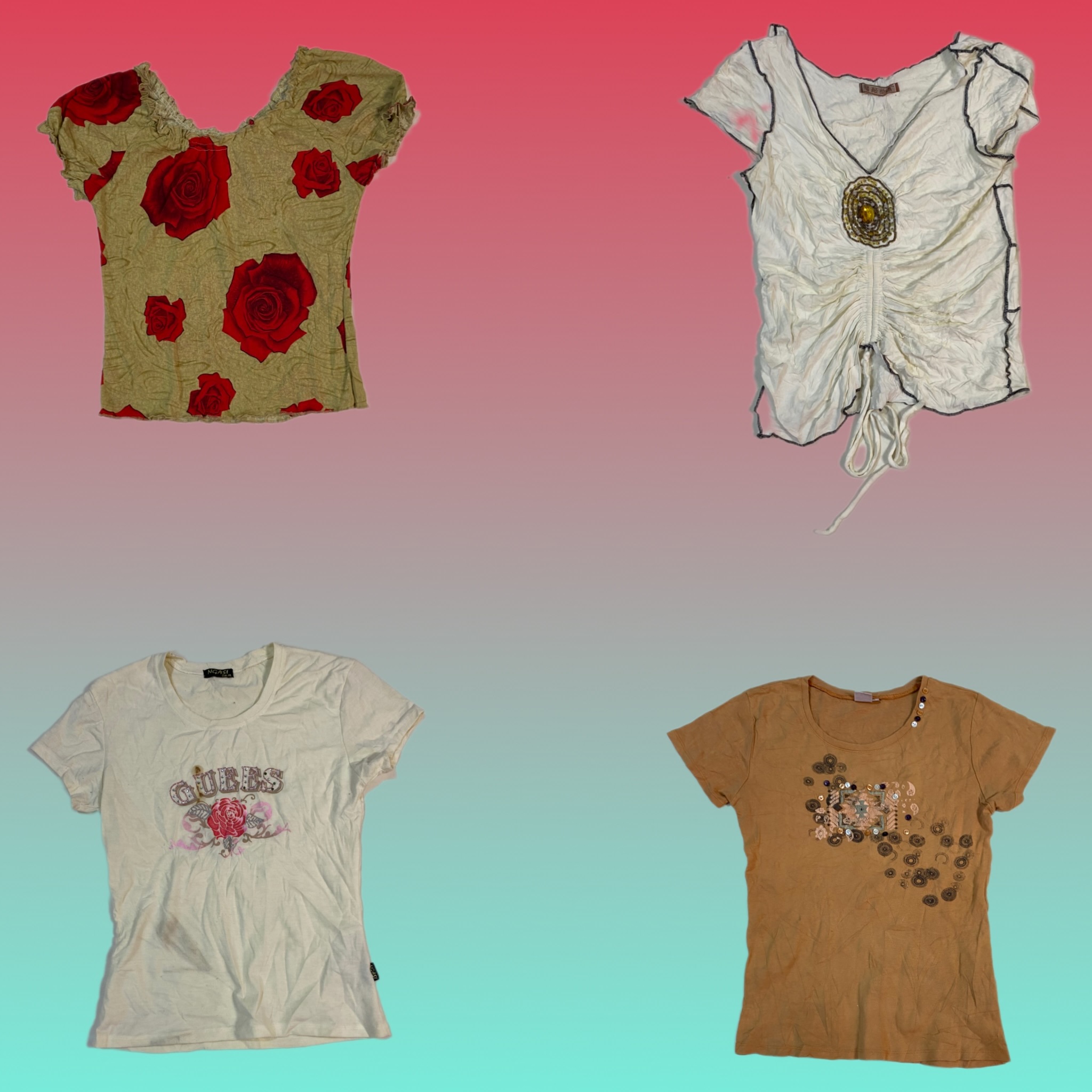 Y2K earthy vibe Tops (TS-1684)