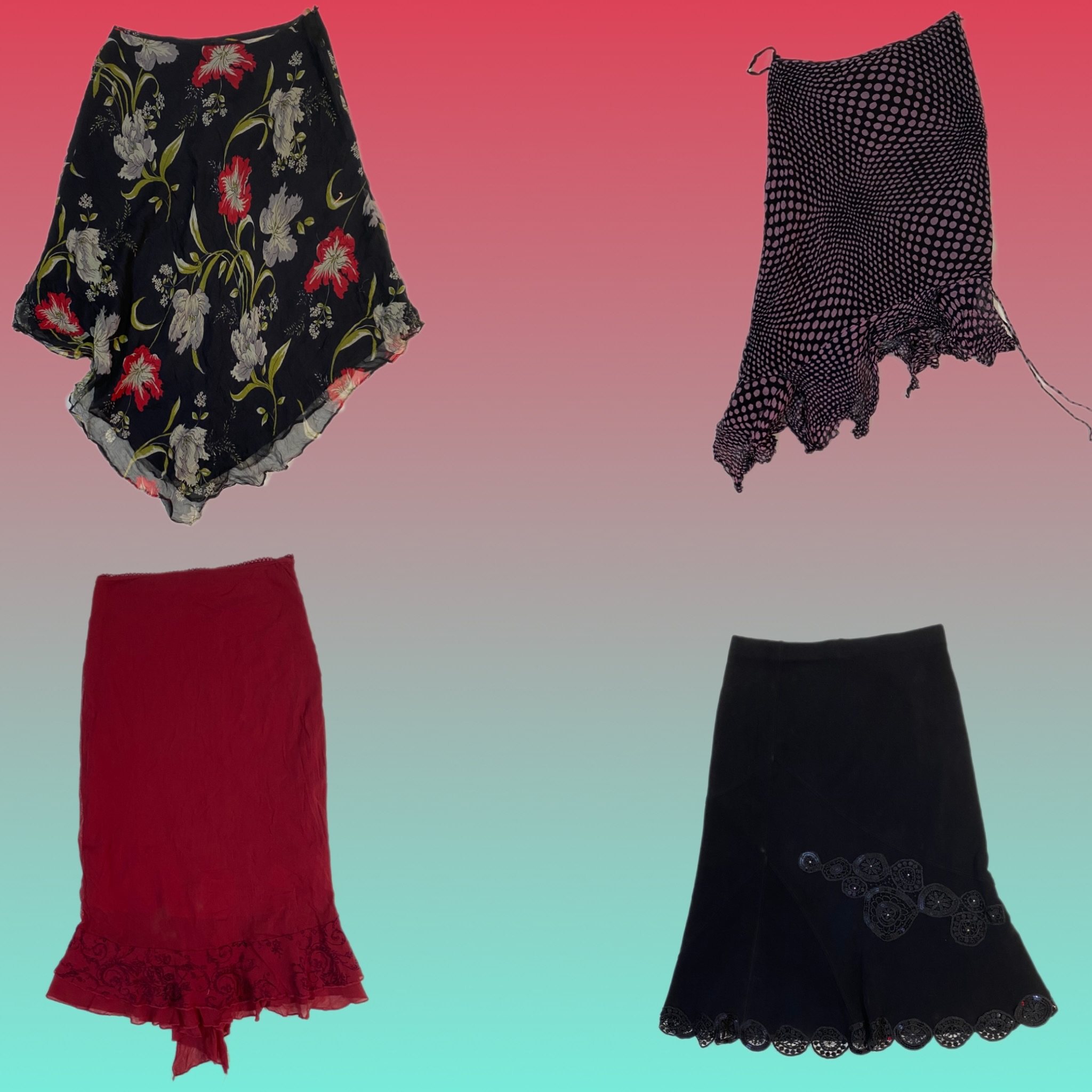 Y2K Maxi Floral Skirts (TS-1687)