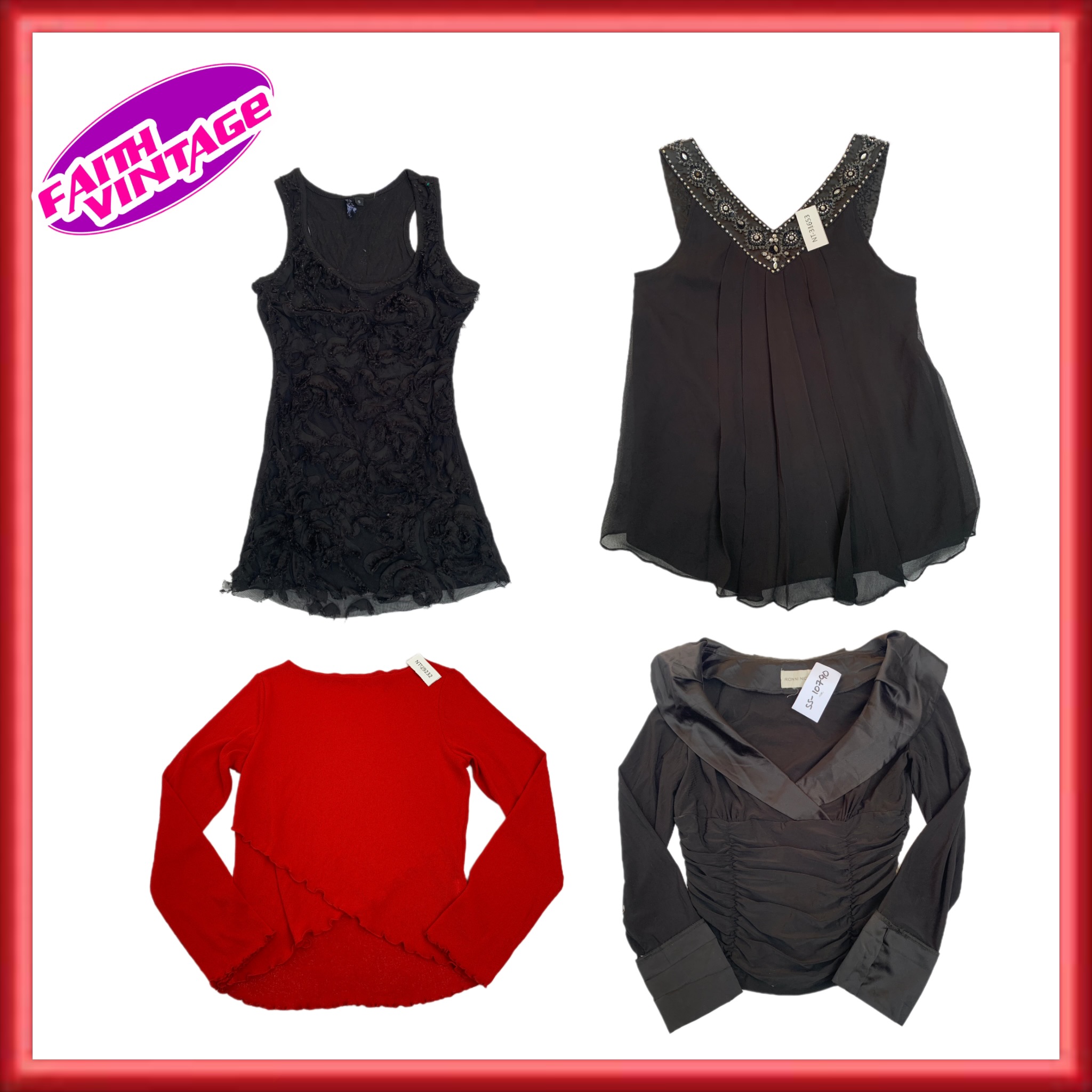 Mix di Top Neri e Rossi, Vestito, Giacca e Cappotto Afghano (FV-167)