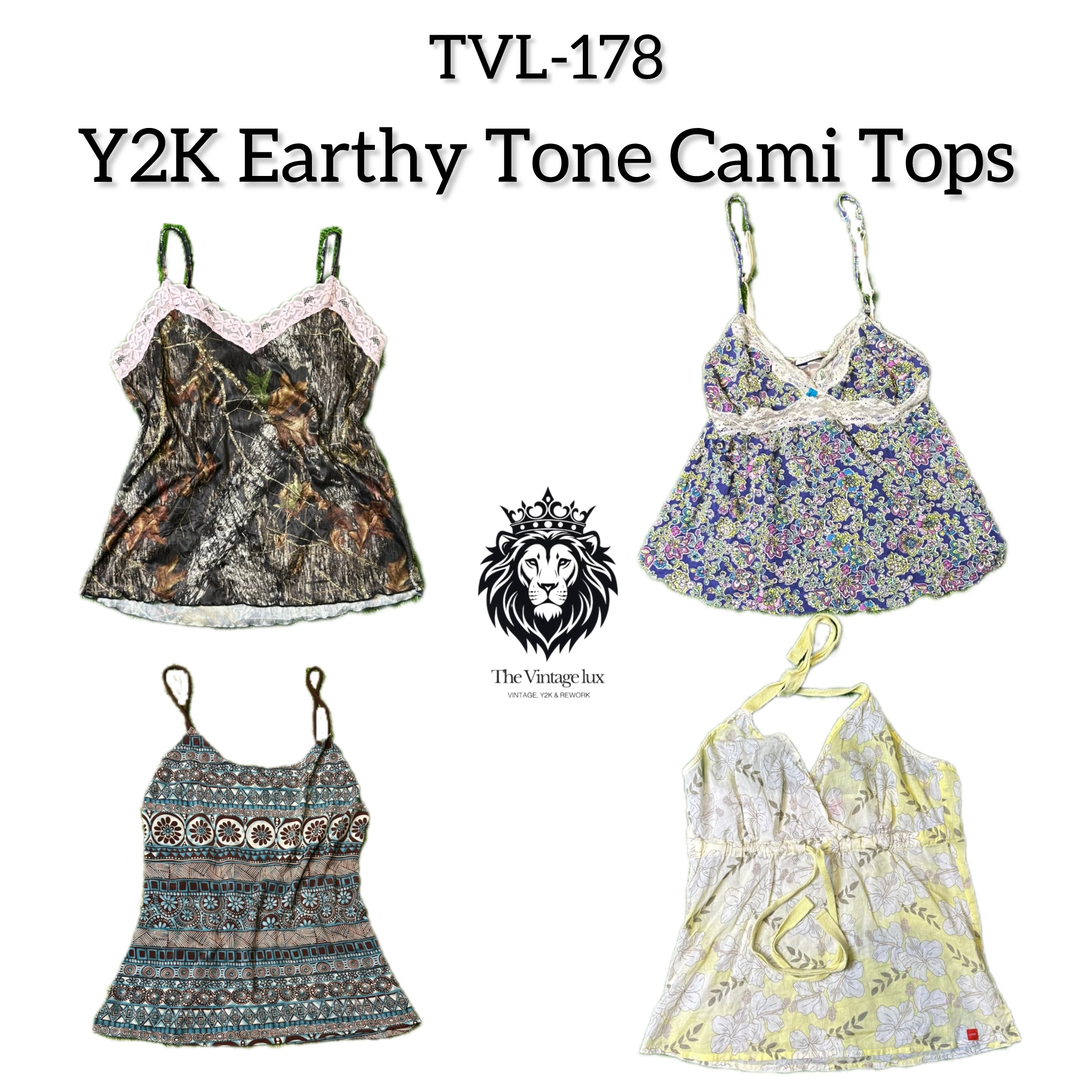 Y2K Earthy Tone Cami Tops (TVL-178)