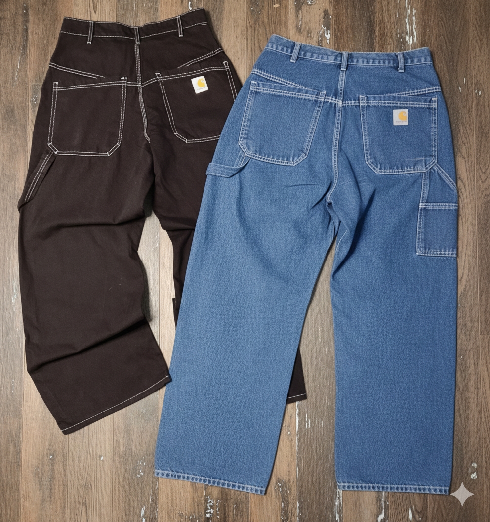 Pantaloni da carpentiere a doppio ginocchio in stile rework Carhartt