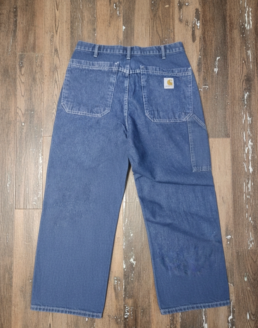 Pantaloni da lavoro blu con ginocchia Carhartt rework style