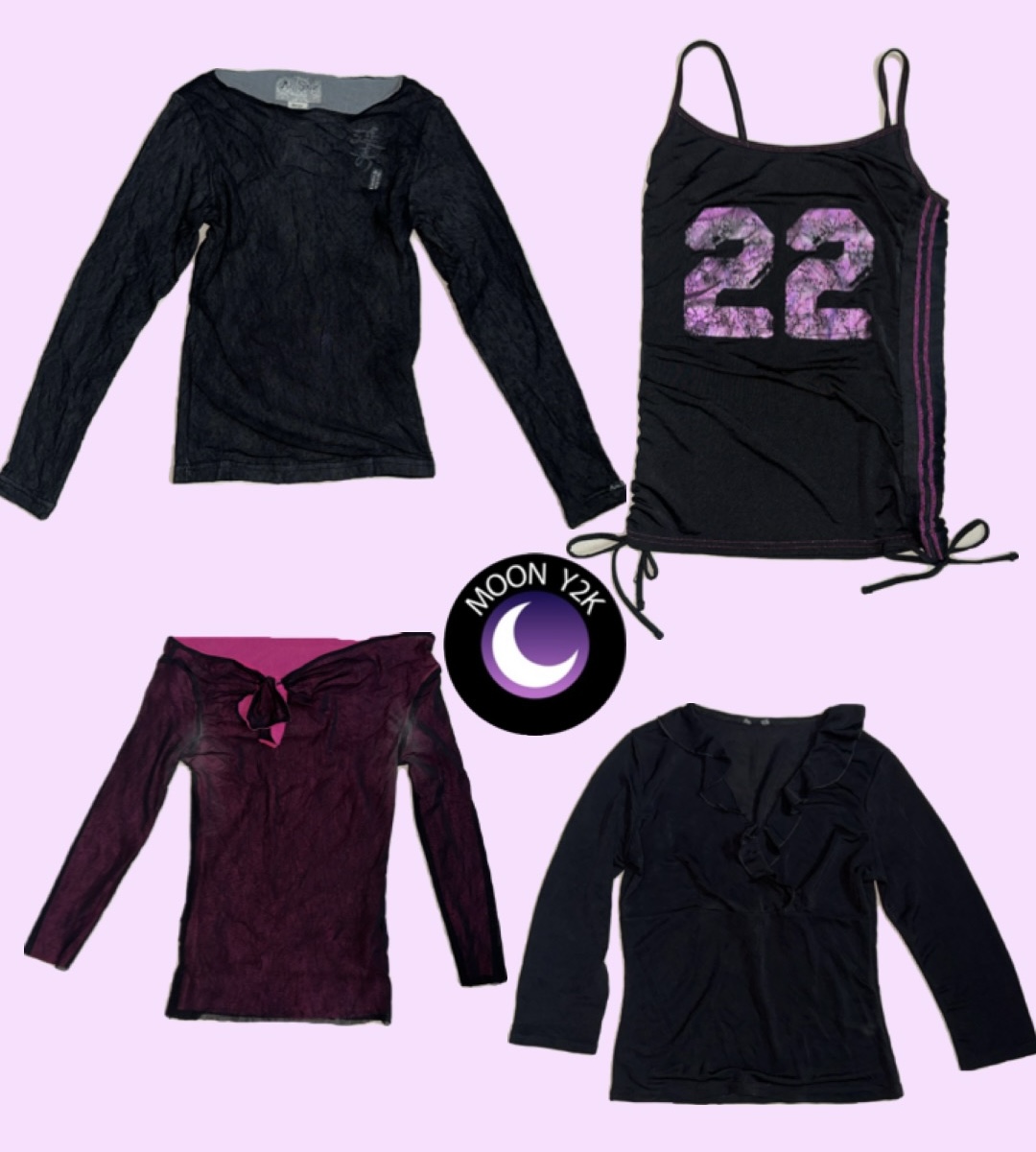 Y2k E girl Mesh black tops ft MISS SIXTY (M-907)