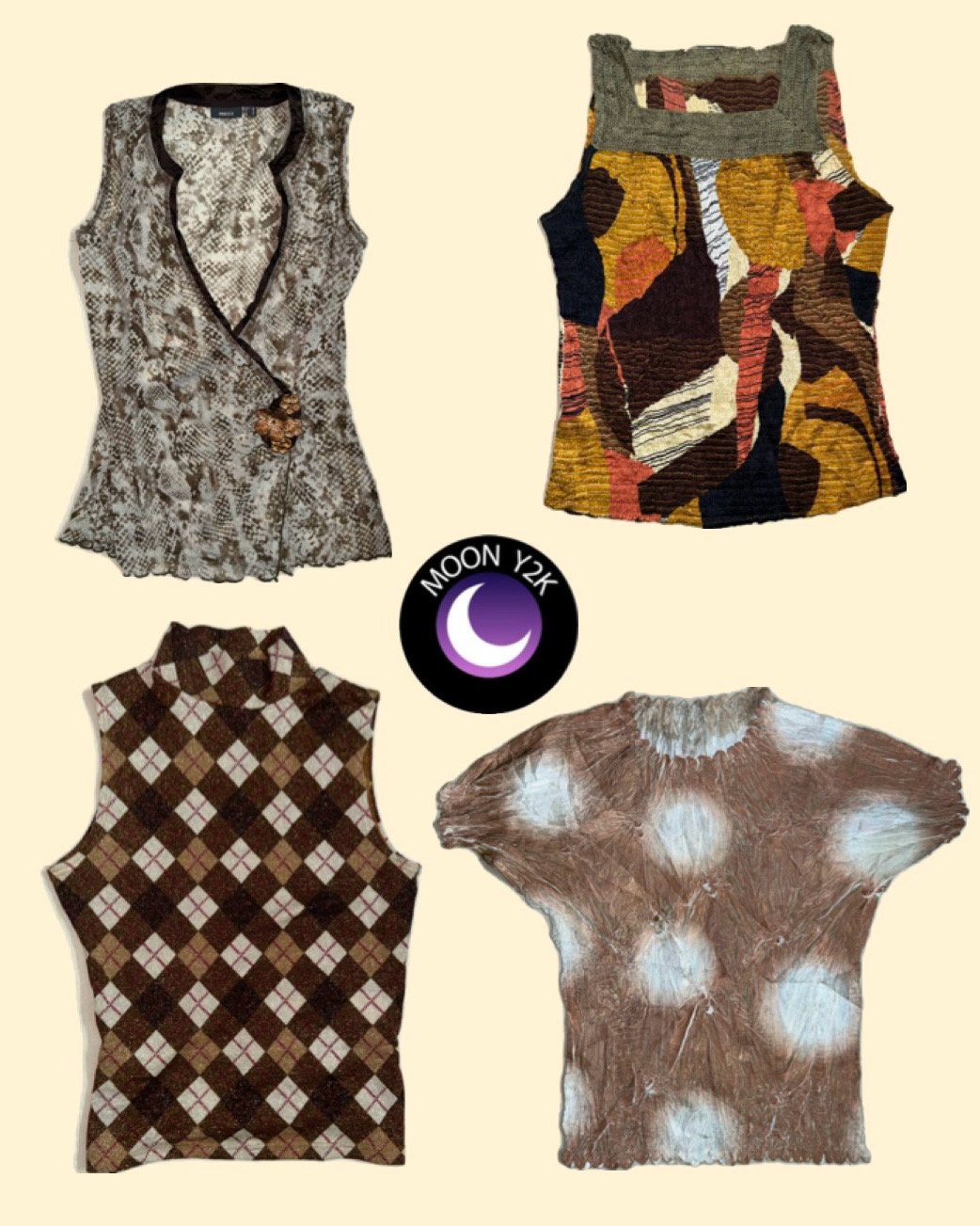 Y2k Burnt brown tops mix (M-906)