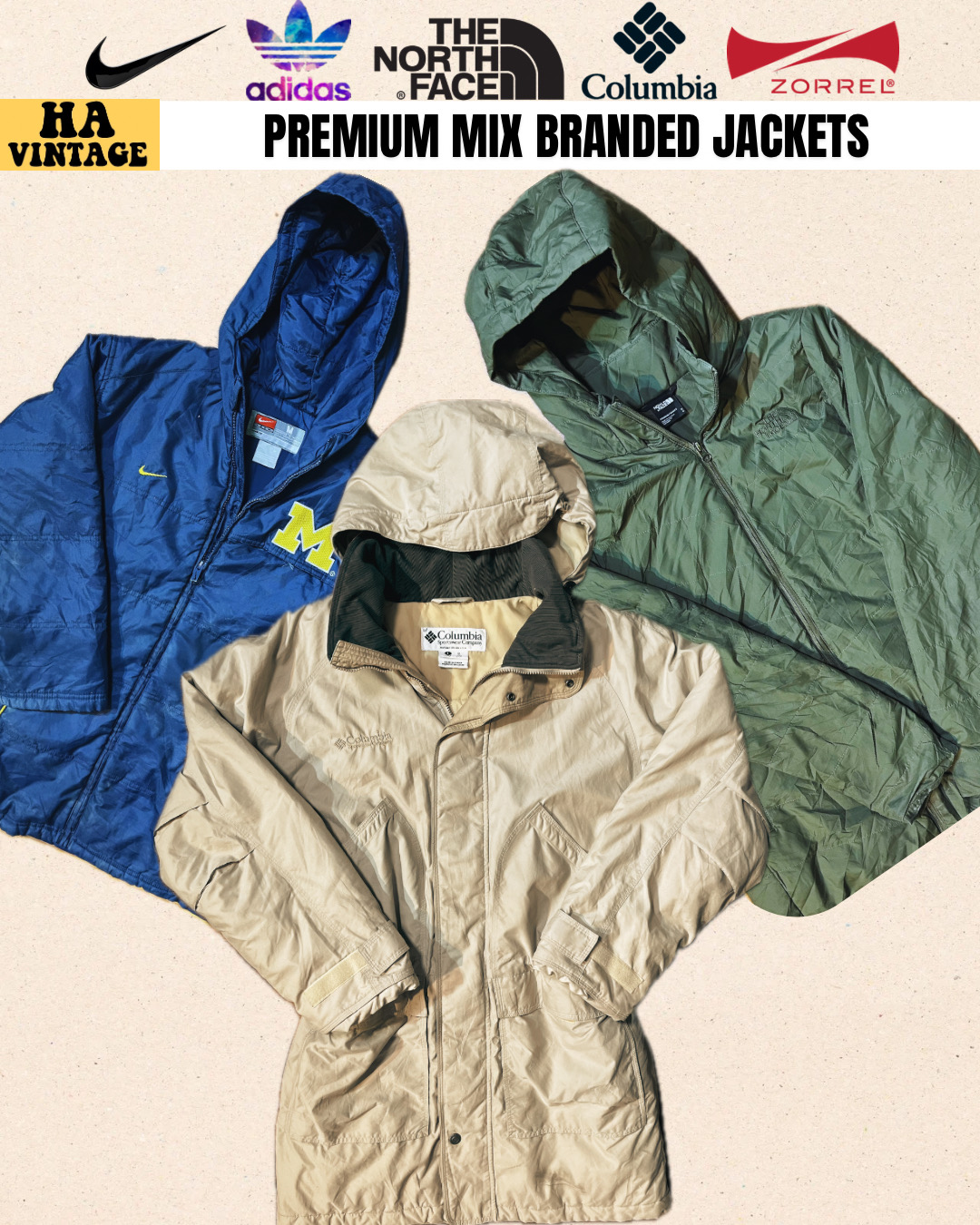 Mix Branded Vintage Jackets Inc Nike Adidas