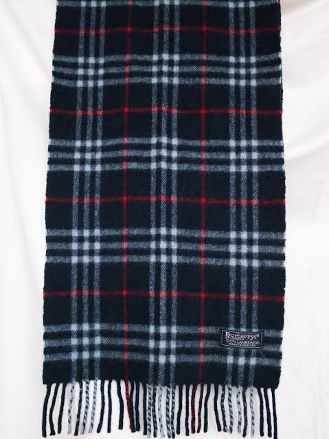 Beige & Dark Blue Burberry scarves