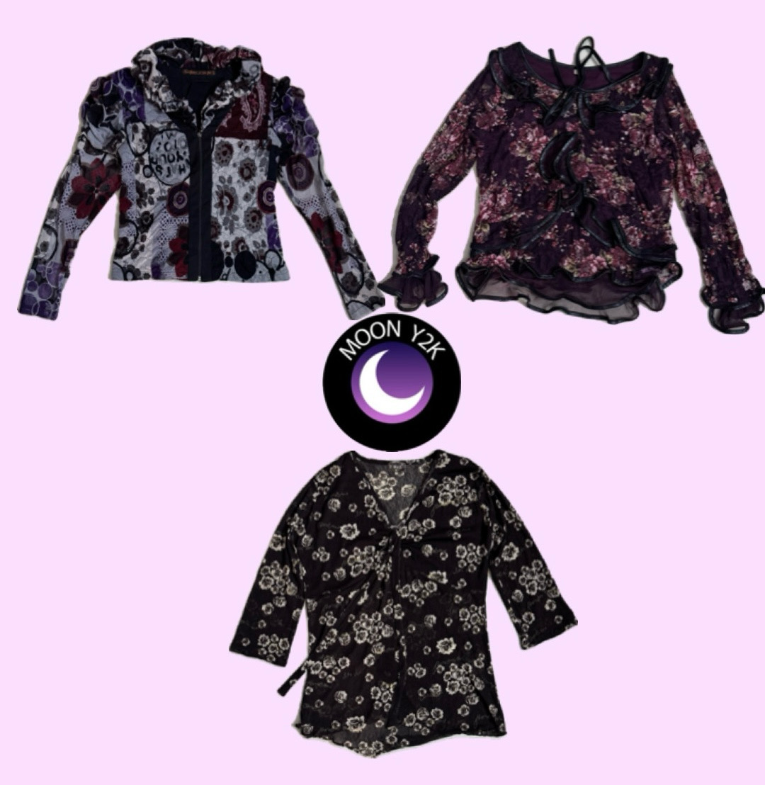 Y2K Hauts en mesh à manches longues (M-814)