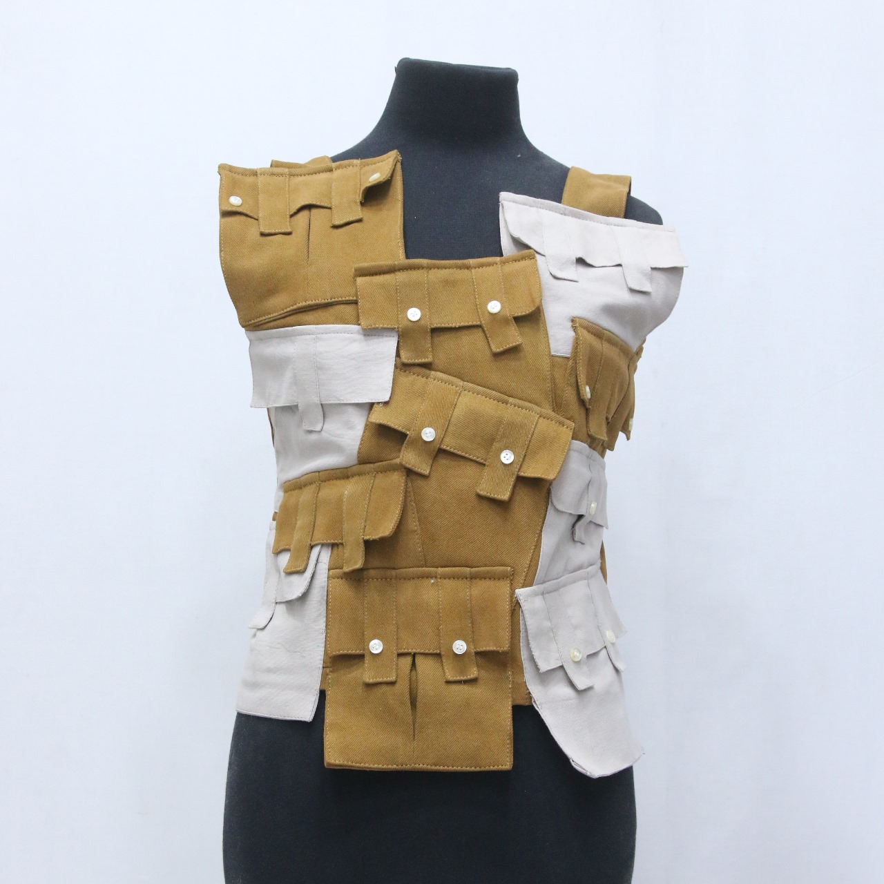 CR1005 Upcycled Patchwork Utility Vest