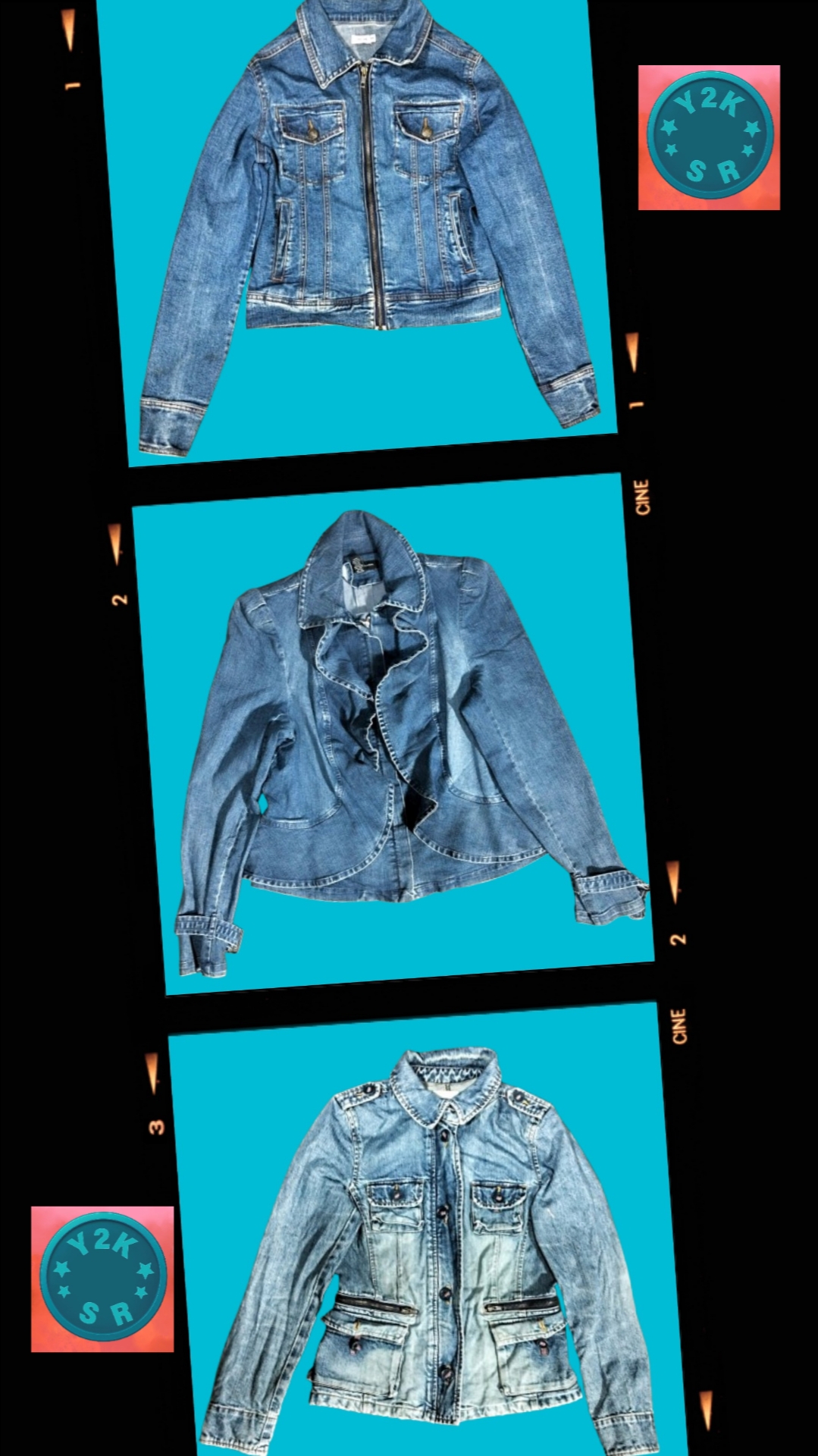 Veste zippée en jean Y2K