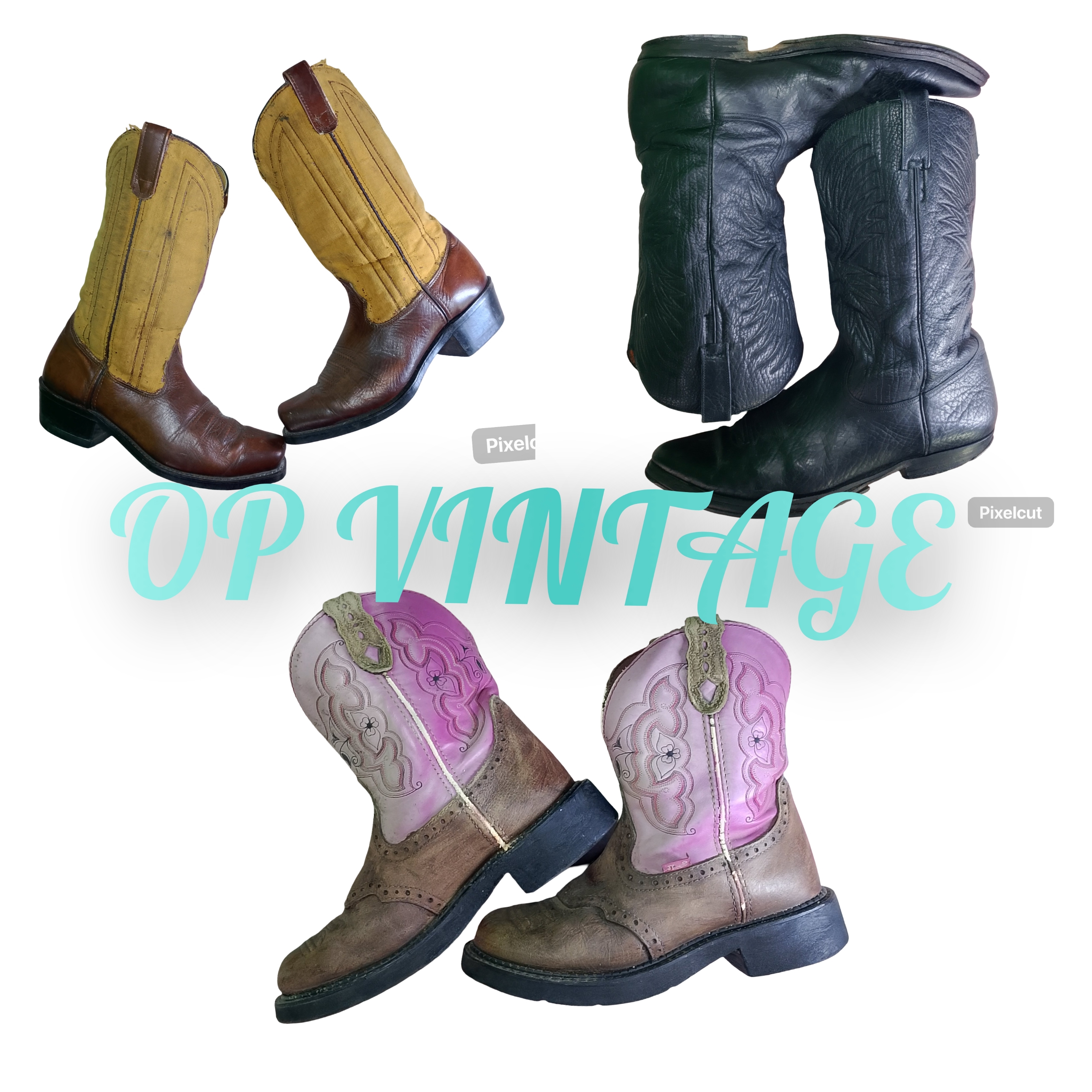 Op vintage 107 Famous Branded cowboy boots