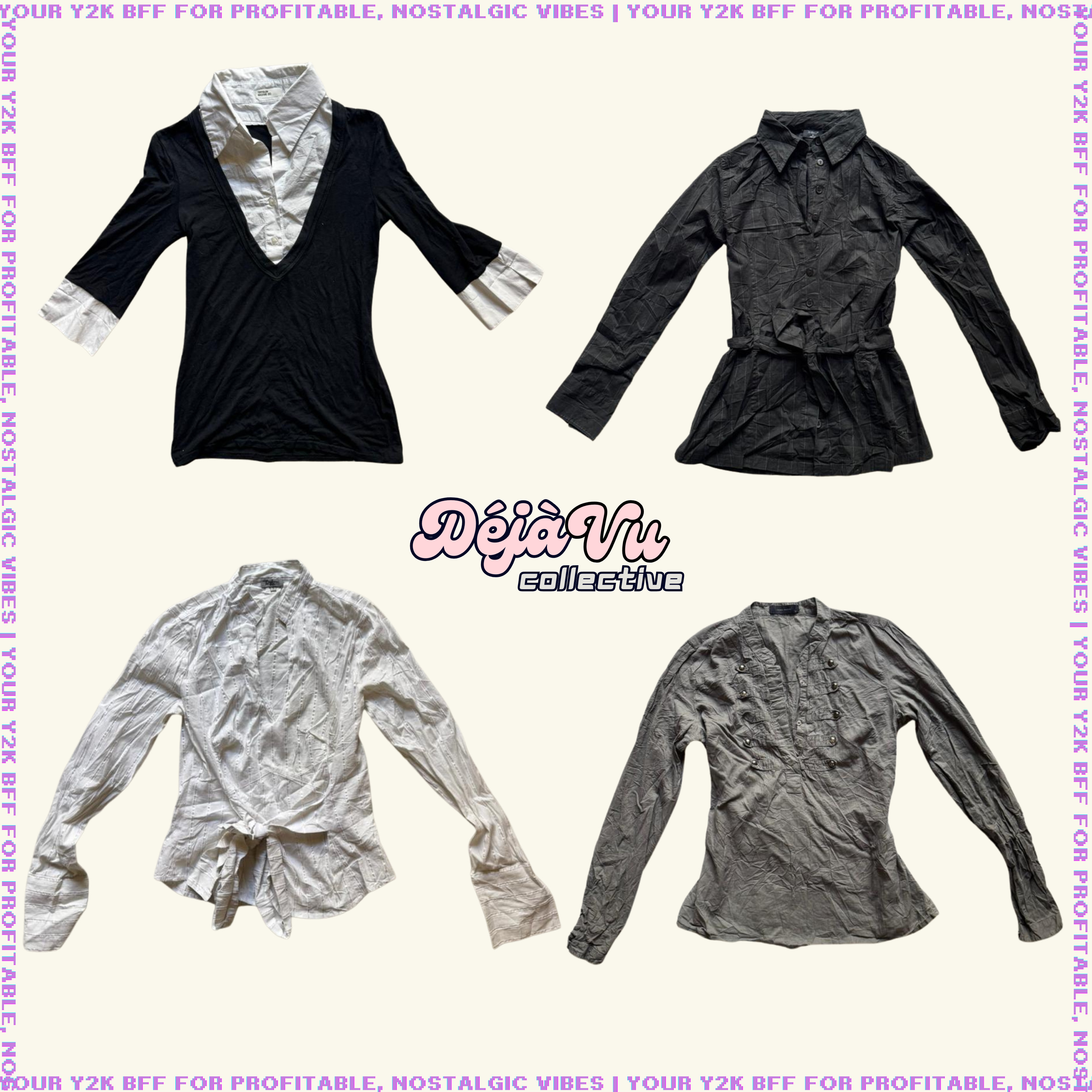 Y2K Everyday Neutrals Office Shirts (DVC#117)