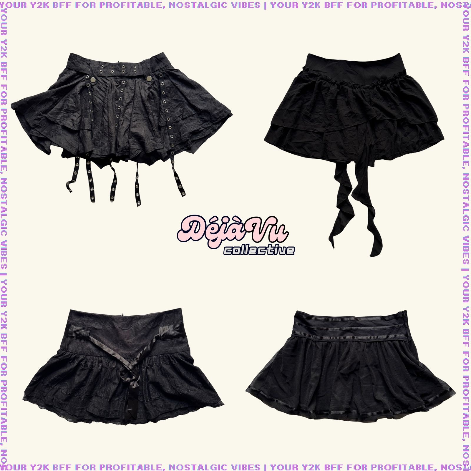 Y2K Gothic Baddie Micro Mini Skirts (DVC#117)