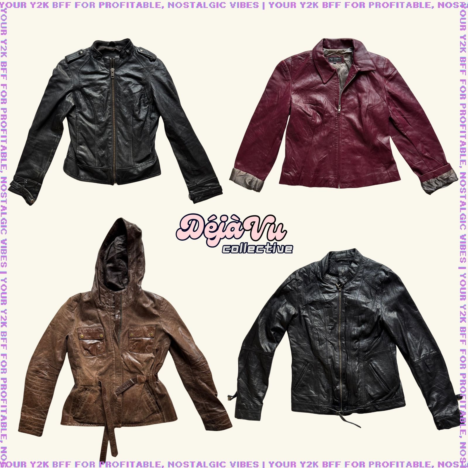 Y2K Biker Chick Leather Jackets (DVC#120)