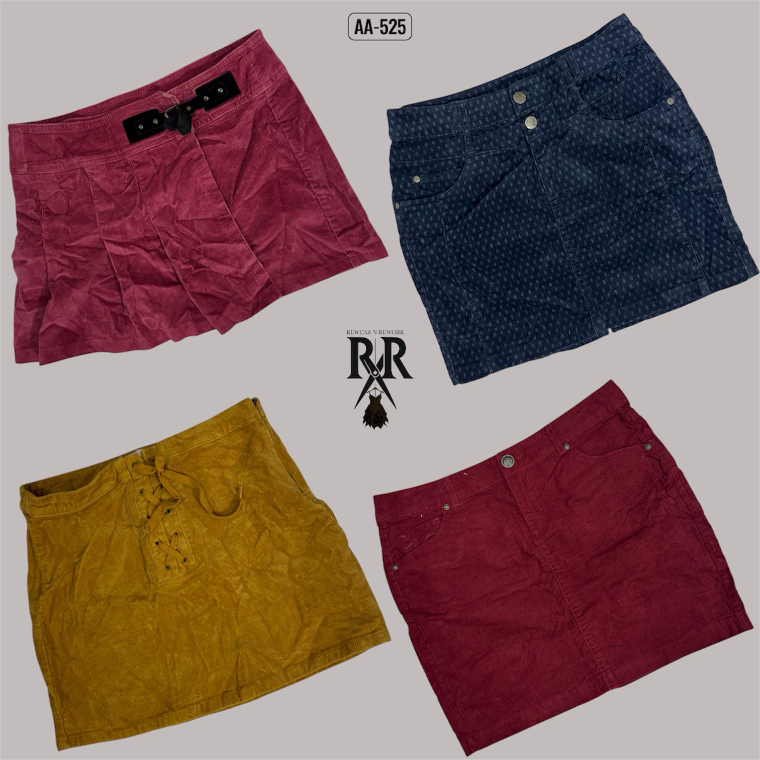 Y2K IT Girl Corduroy Mix Skirts (AA-525)