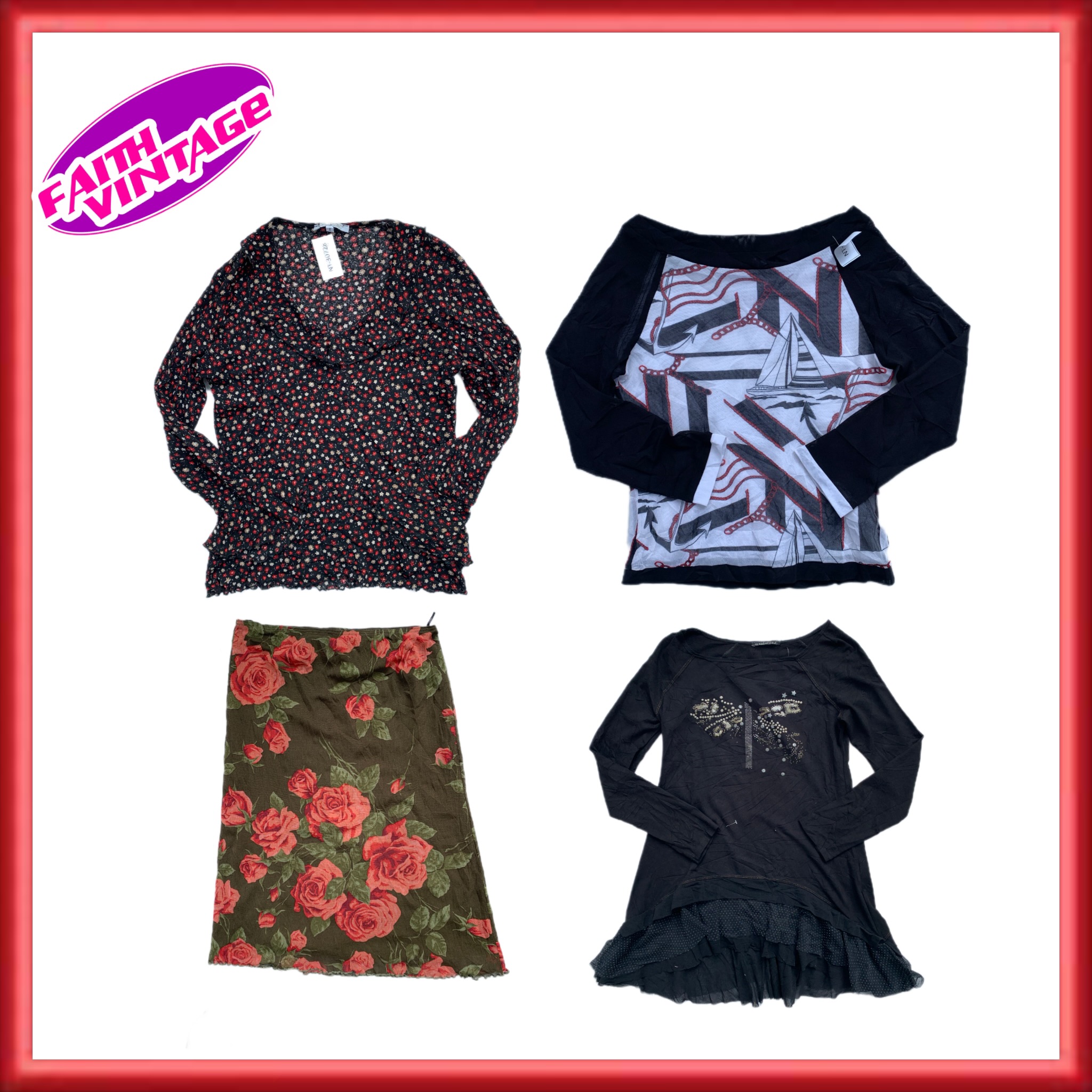 Elegant Printed Top Dresses Skirts Mix (FV-169)