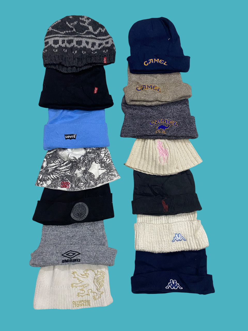 Levi’s/Billabong/Polo/Umbro/Camel/Kappa Beanies14Pcs