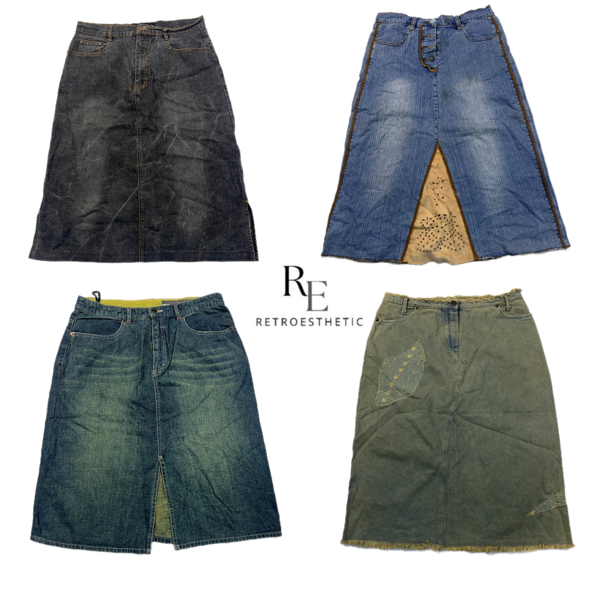 Jupes longues en denim Y2K NYC IT Girl RE-2534