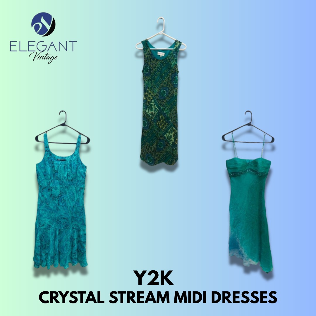 Y2K Crystal Stream Midi Kleider - EV1347