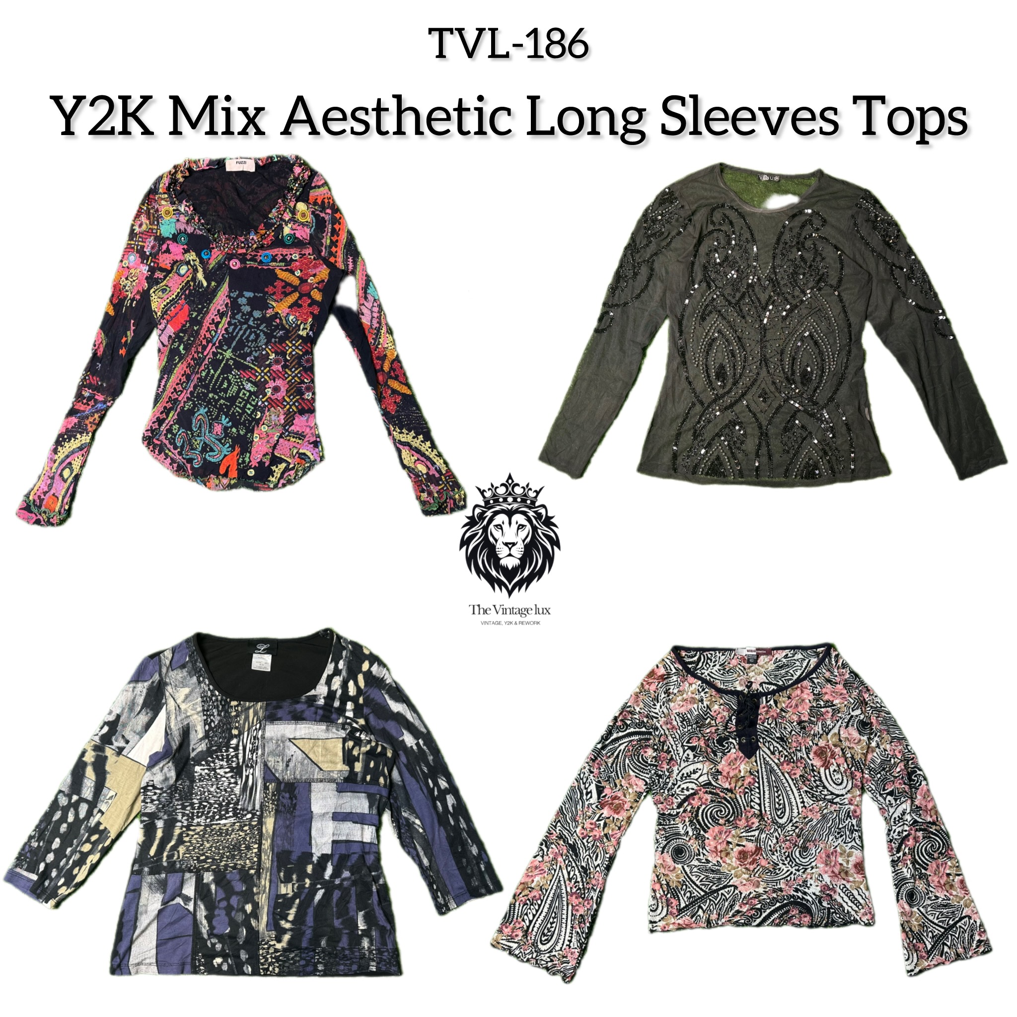 Y2K Mix Aesthetic Magliette a Maniche Lunghe (TVL-186)