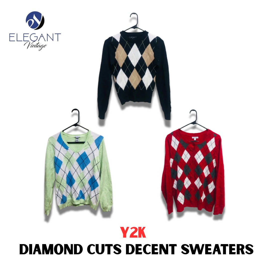 Y2K Diamond Cuts Decent Sweaters - EV1097