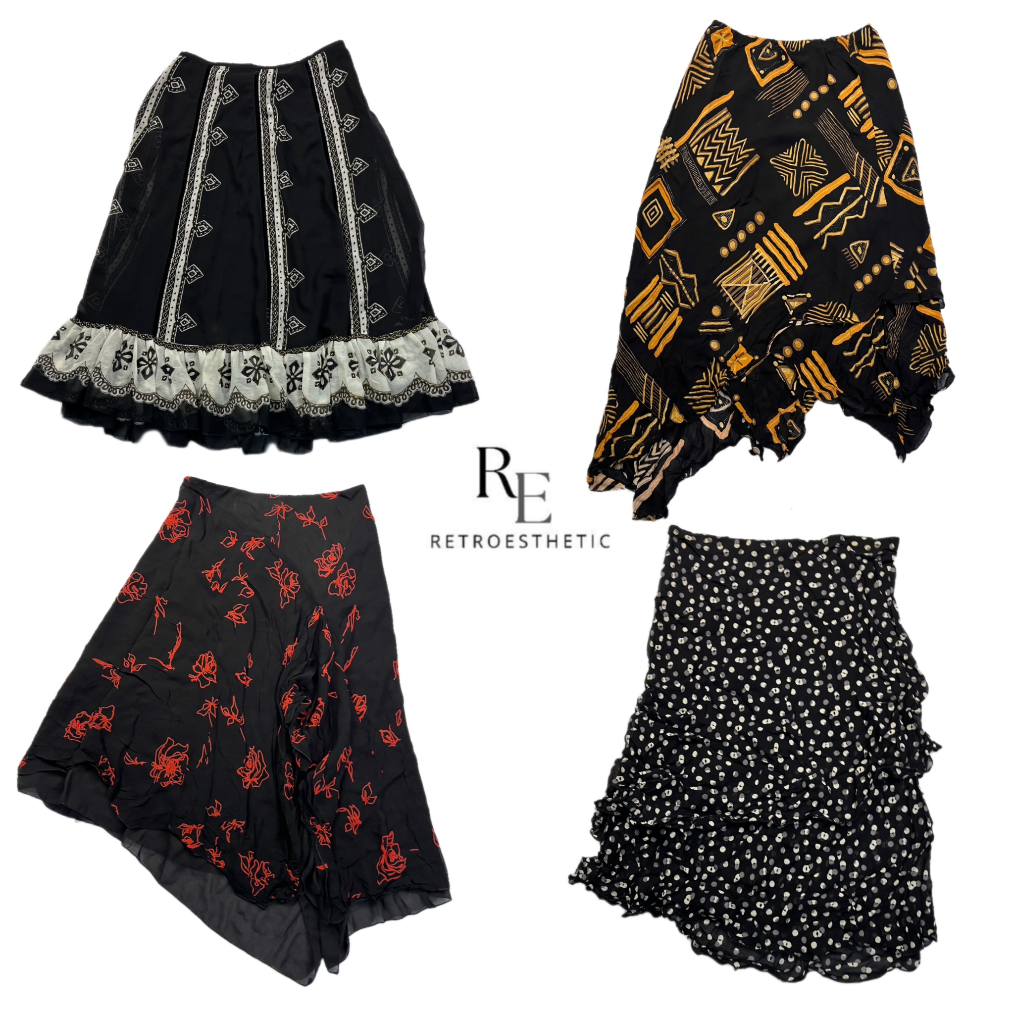 Y2K Paris Hilton Unique Poly Maxi Skirt RE-2539