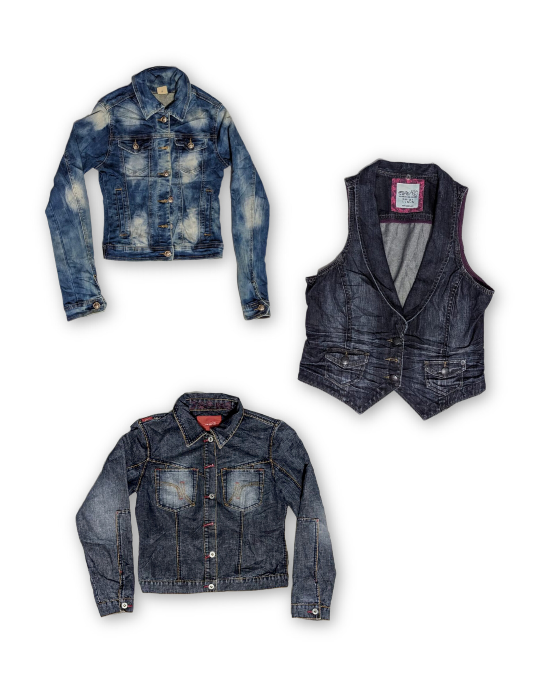 Jaqueta de denim feminina Y2k mix