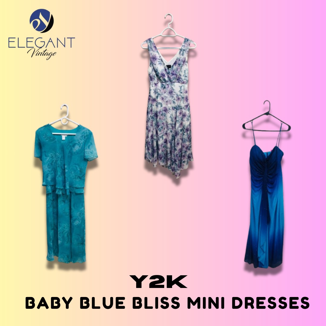 Y2K Baby Blue Bliss Dresses - EV1382