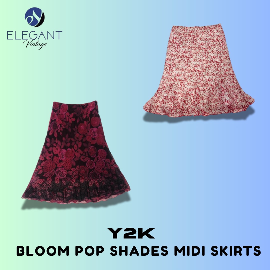 Y2K Bloom Pop Shades Midi Skirts - EV1367