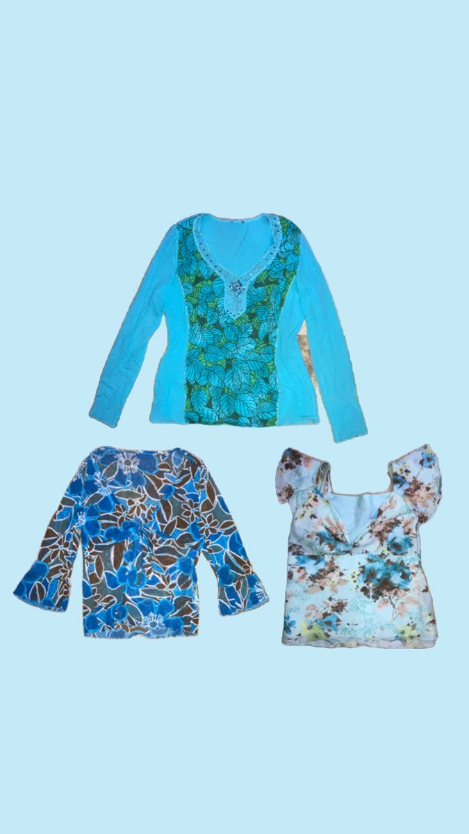 Y2k BlueTheme Blouse