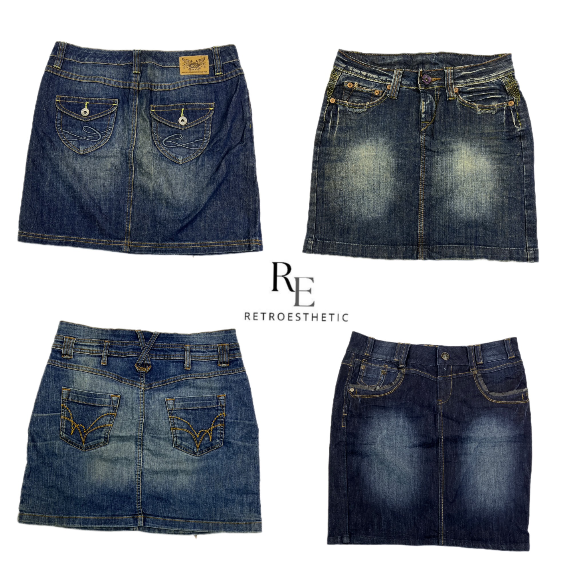 Y2K NYC IT Girl Denim Midi Skirts RE-2554