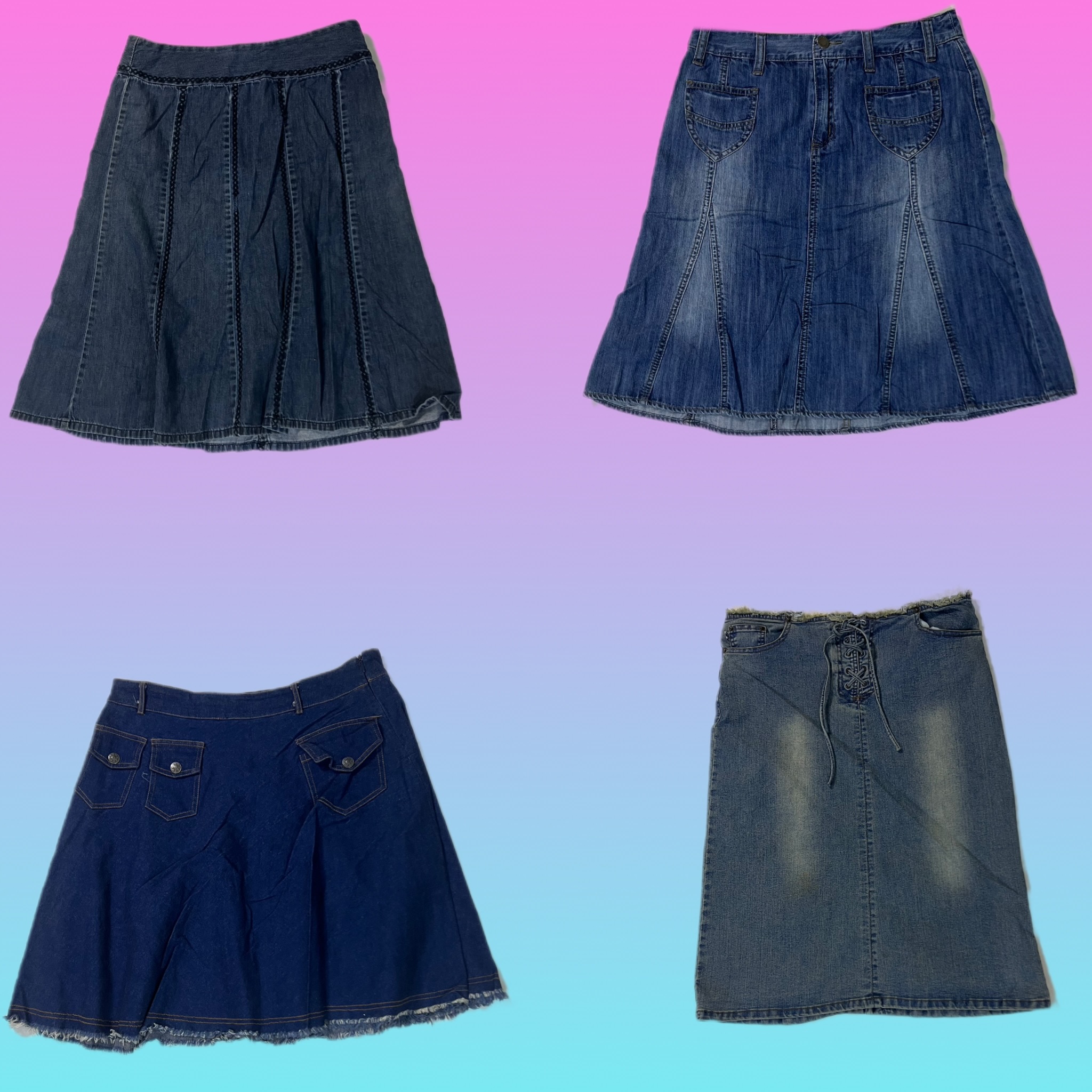 Y2K Denim Midi skirts (TS-1702)