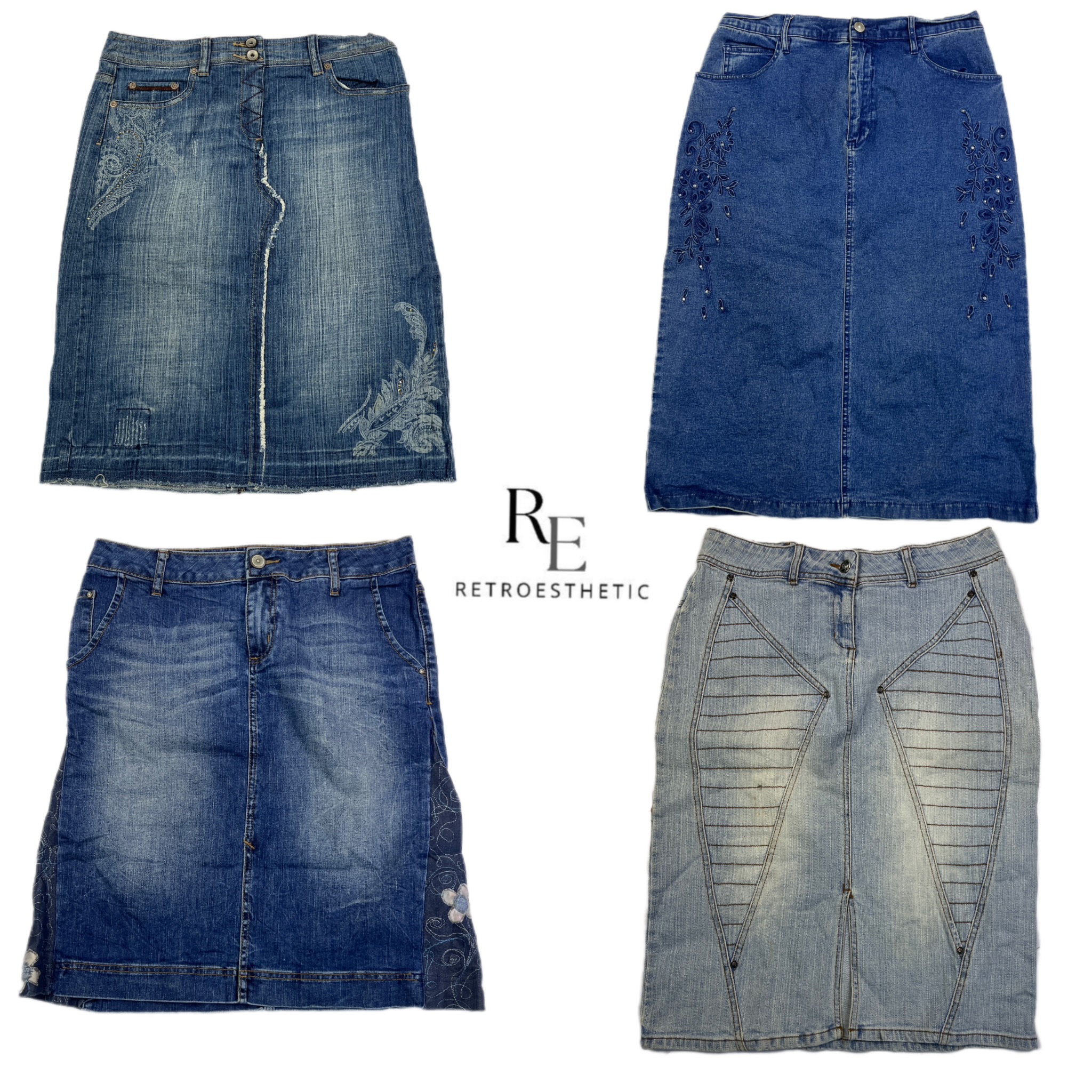 Y2K NYC IT Girl Denim Maxi Skirts RE-2558