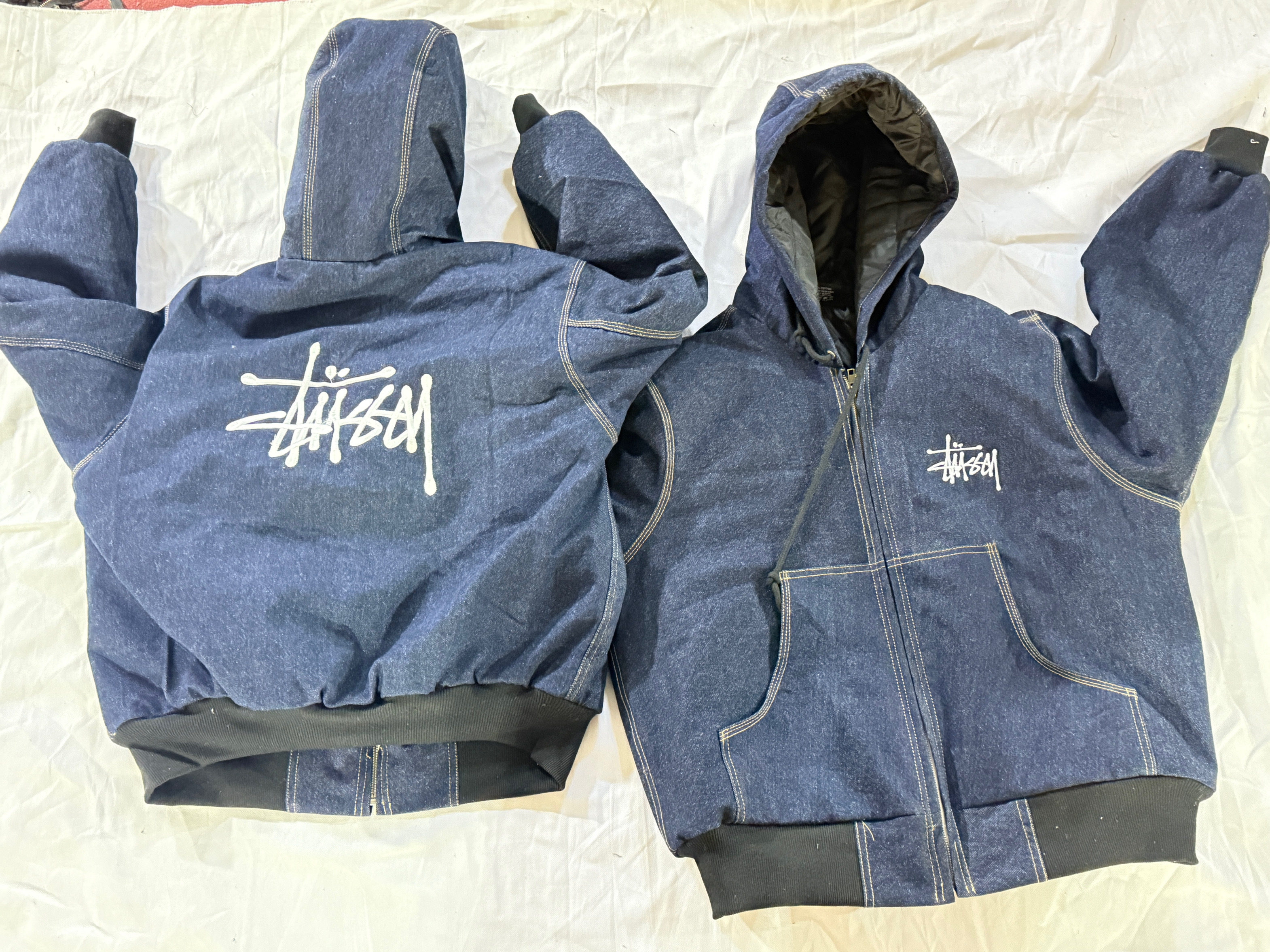 Rework style Stussy jeans Hoodie jacket