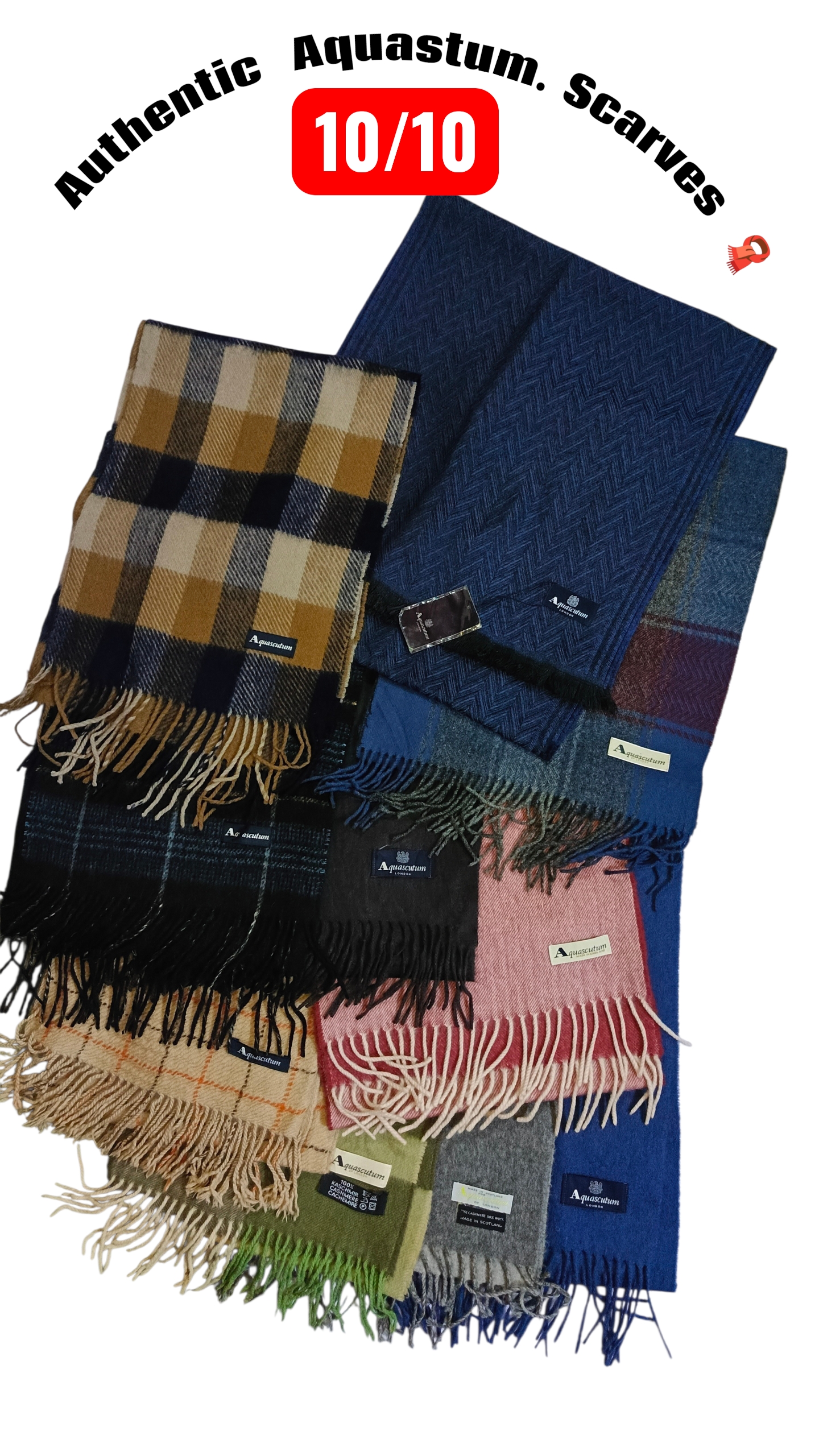 Authentic Aquastum wool Scarves 🧣 10/10