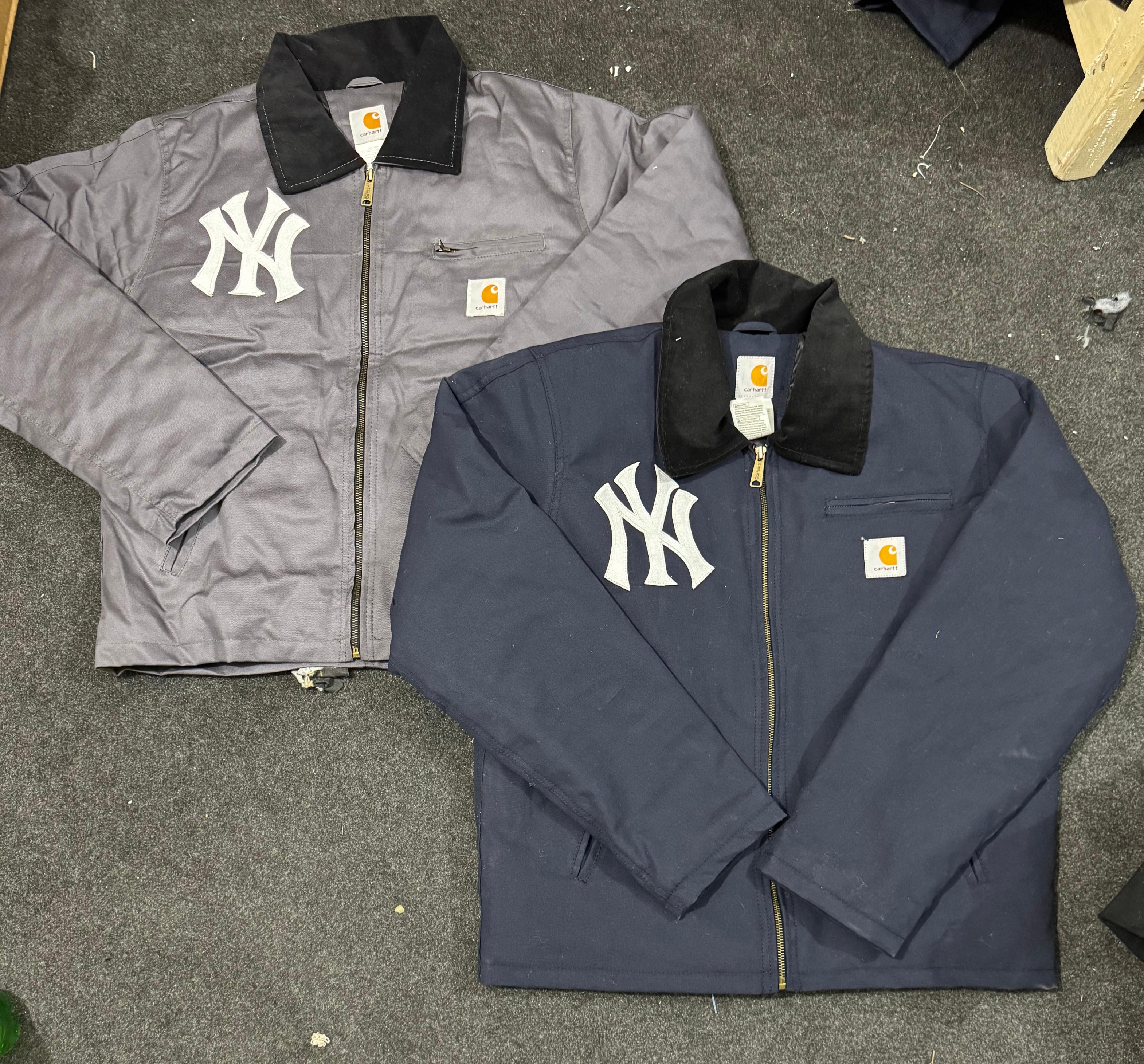 Carhartt X NY (Yankees) Rework Style Grey/Blue Detroit Jackets
