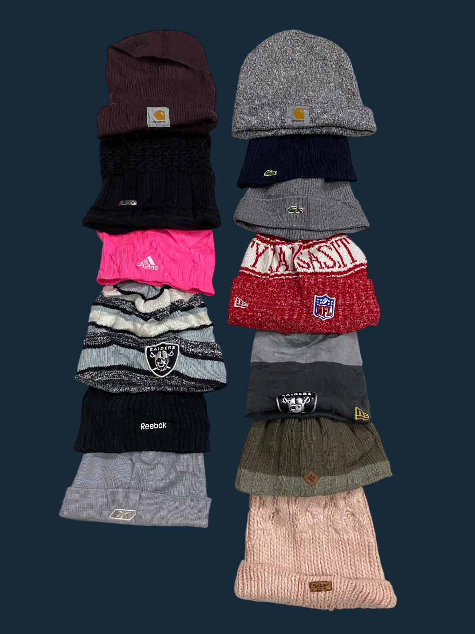 Carhartt /Lacost/adidas /NFL/Columbia/reebok/BarbourBeanies 13Pcs