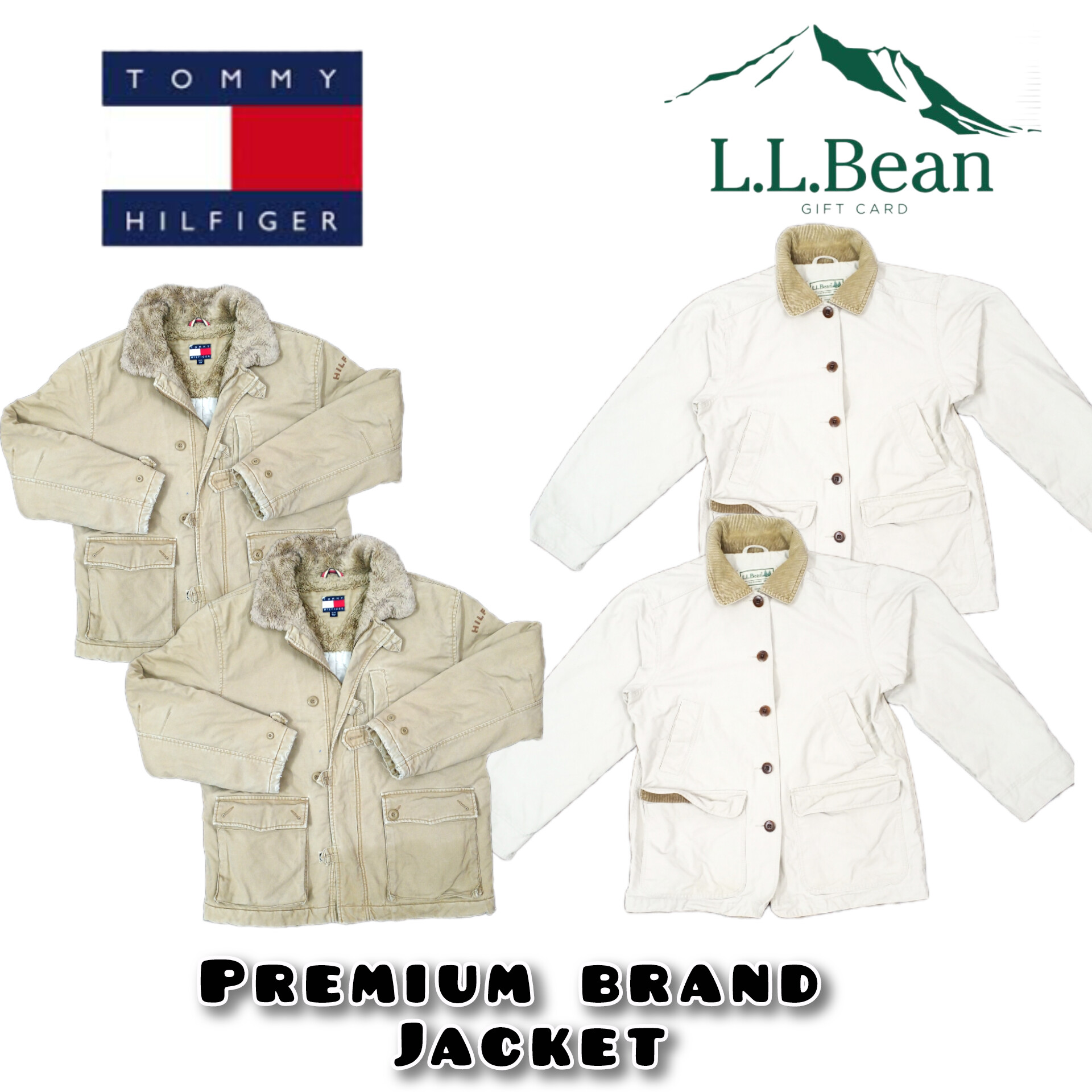 Authentic LL Bean & Tommy Hilfiger Long Jackets – Rare Premium Collection
