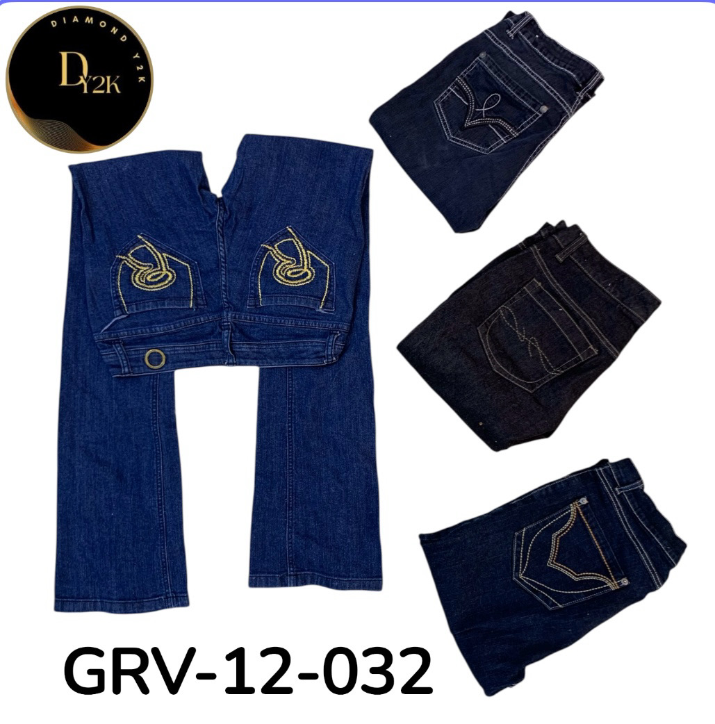 Jean évasé classique Y2K – Mode de début des années 2000 (GRV-12-032)