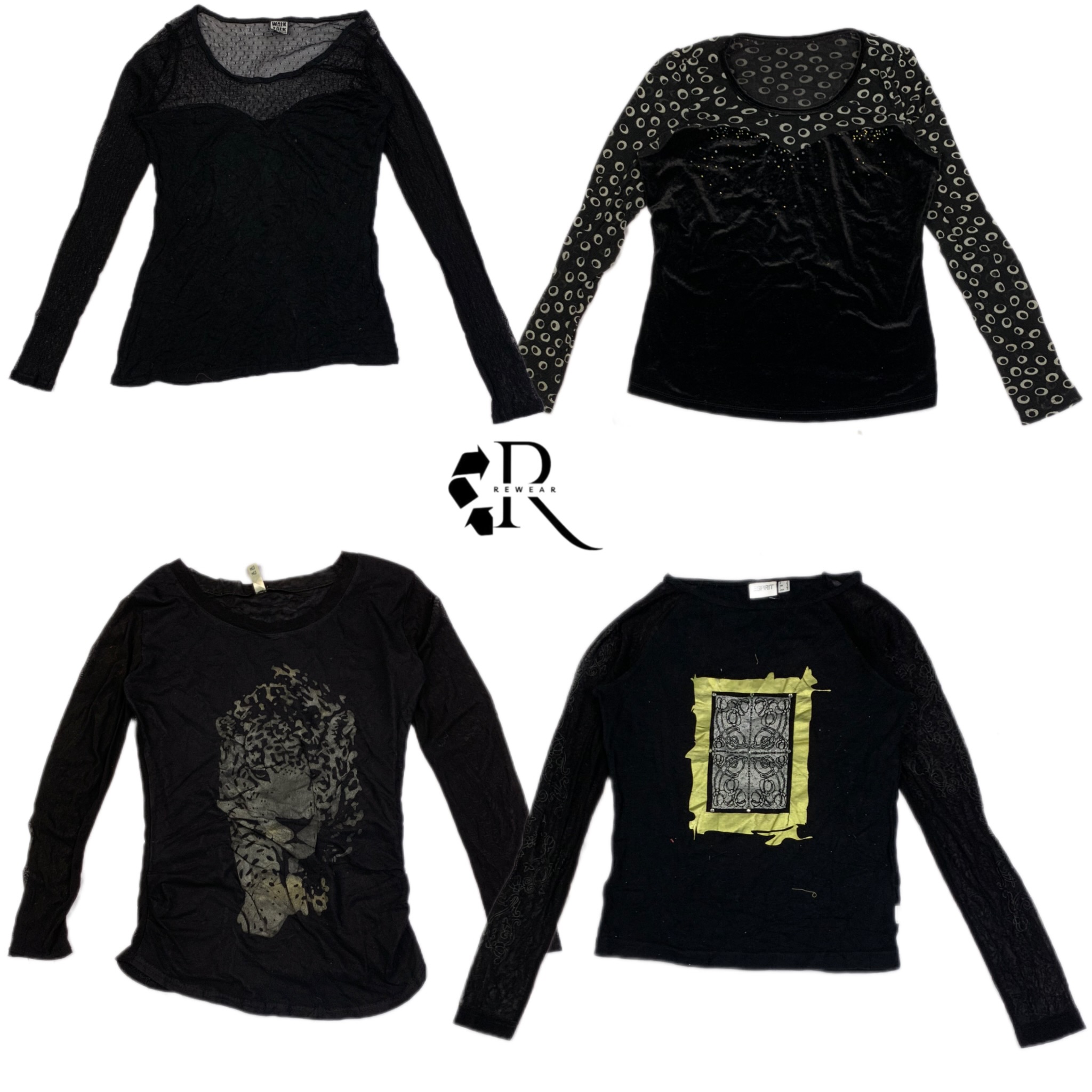 Y2K NYC IT Girl All Black Full Sleeve Tops RW-1294