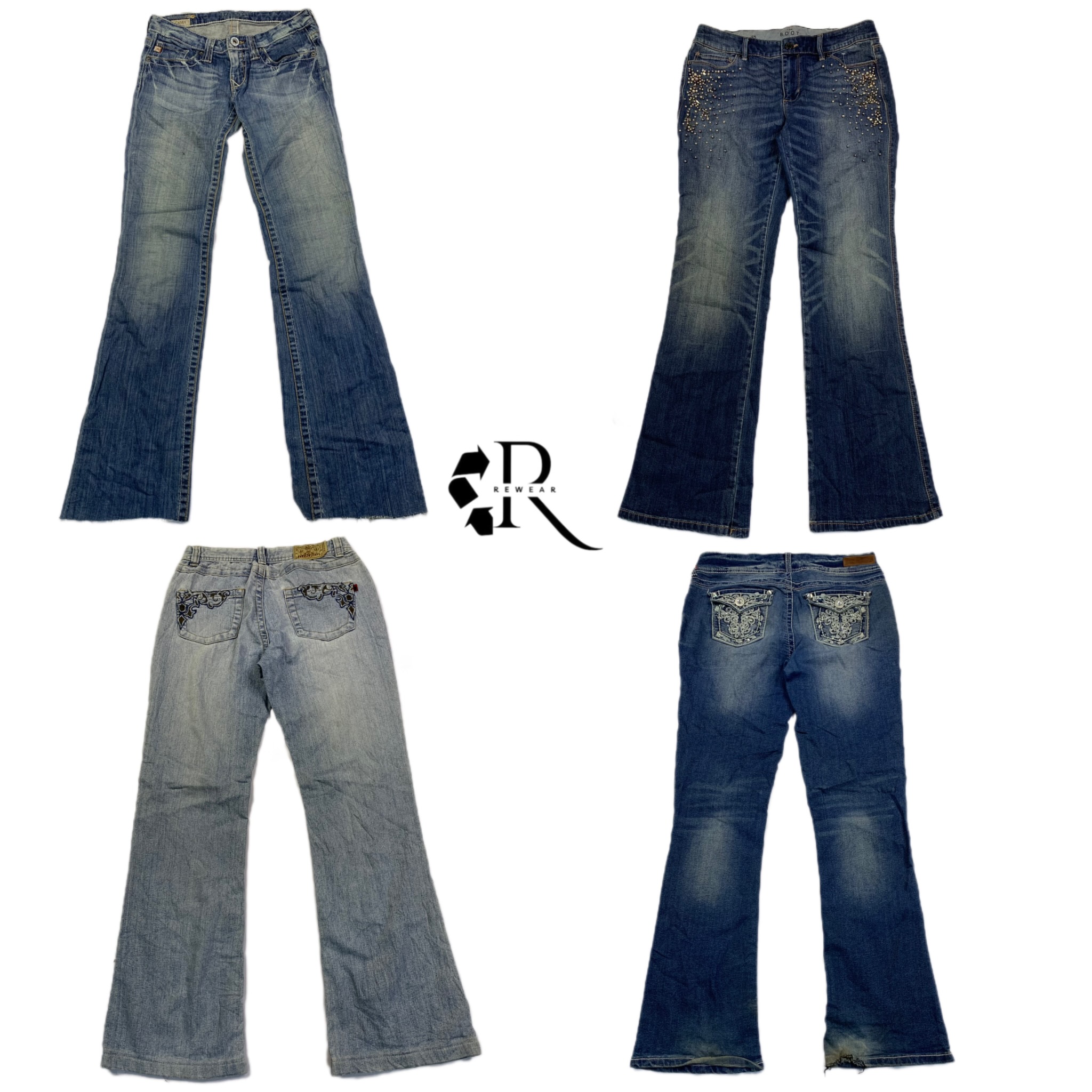 Y2K Paris Hilton Era Calças Flare RW-1297