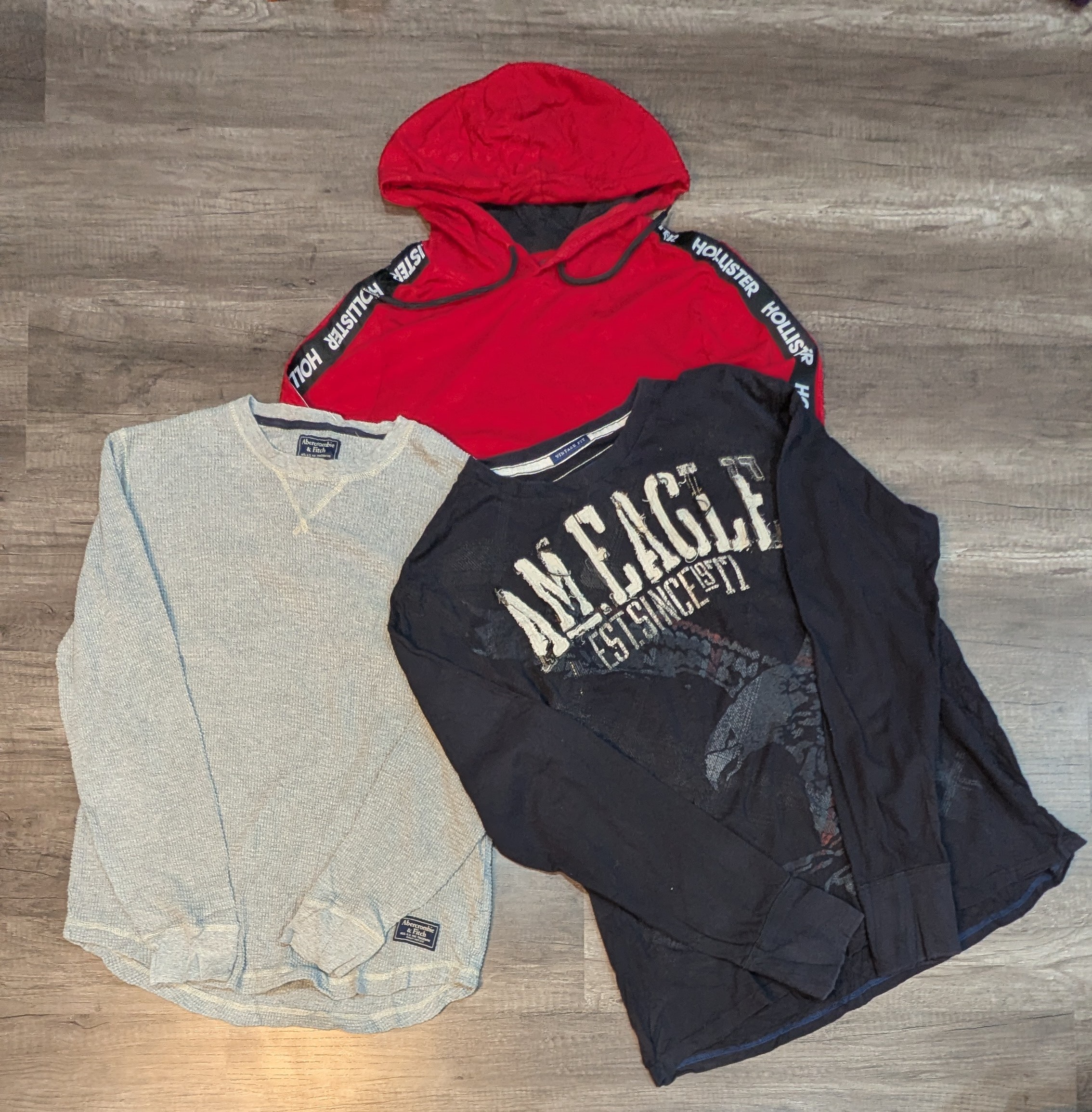 1291 - American Eagle, Hollister, Aeropostale, 長袖Tシャツ, フーディTシャツ & セーター