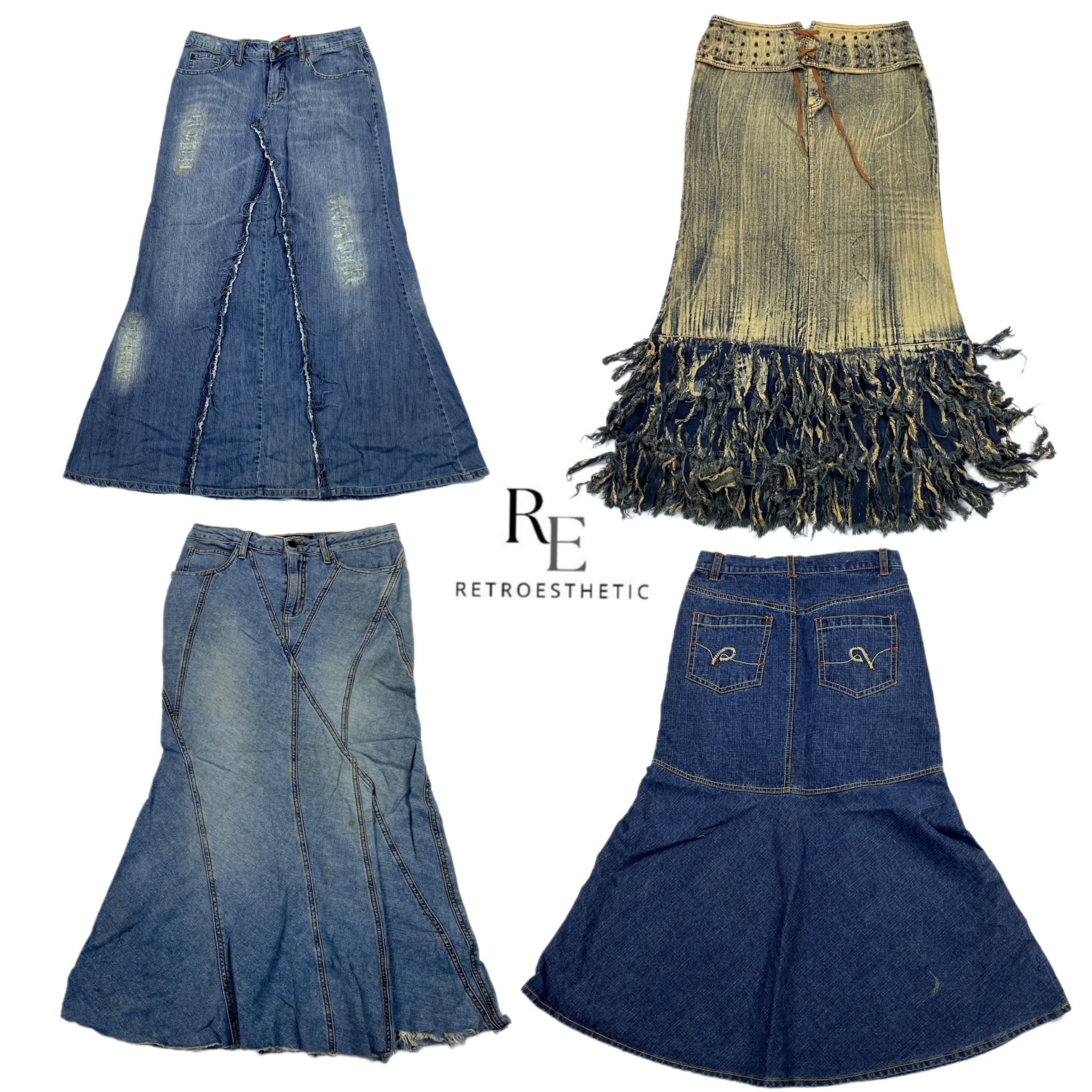 Y2K NYC IT Girl Denim Long Skirts RE2568